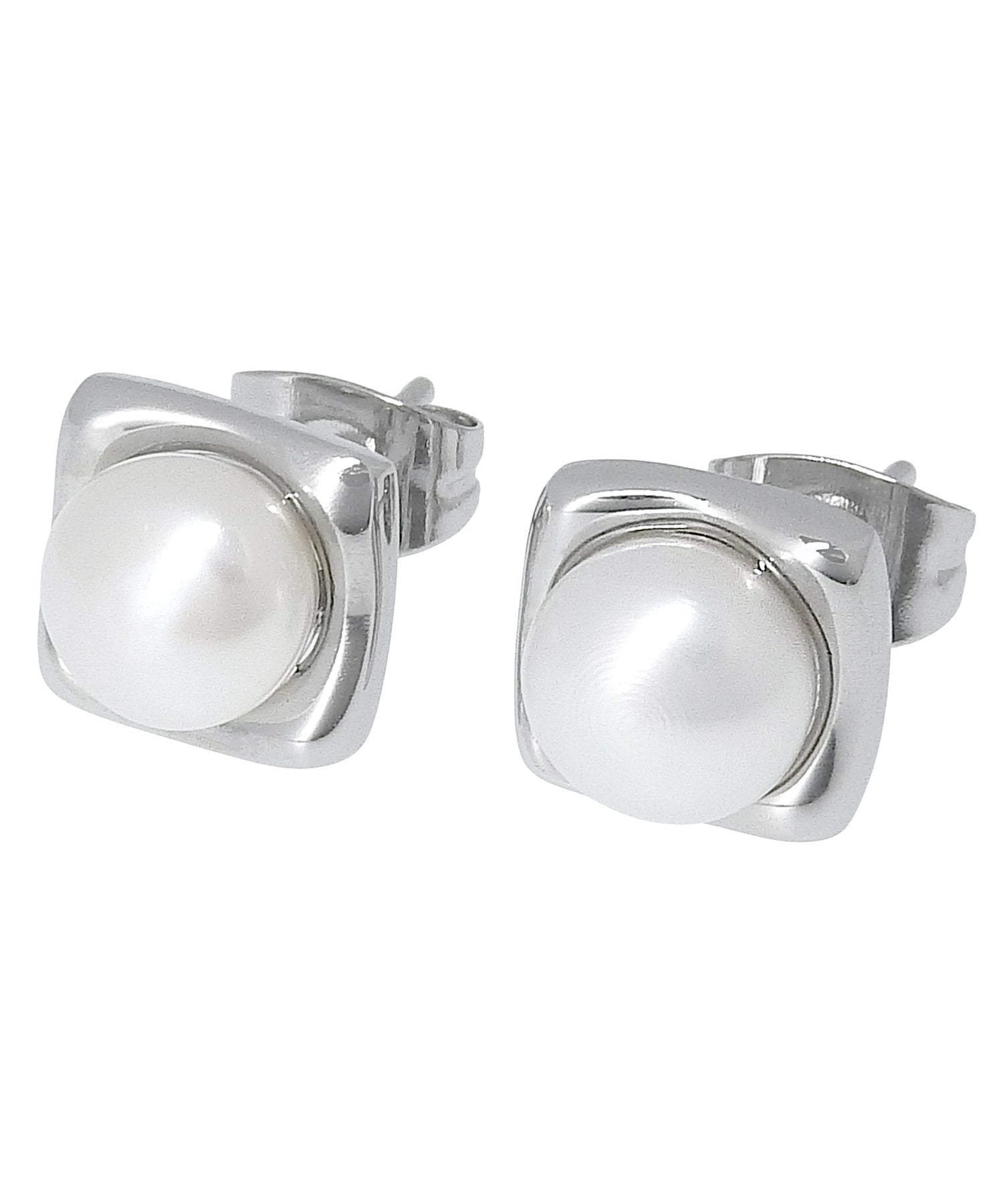 [Silver] Pearl Stage Earrings