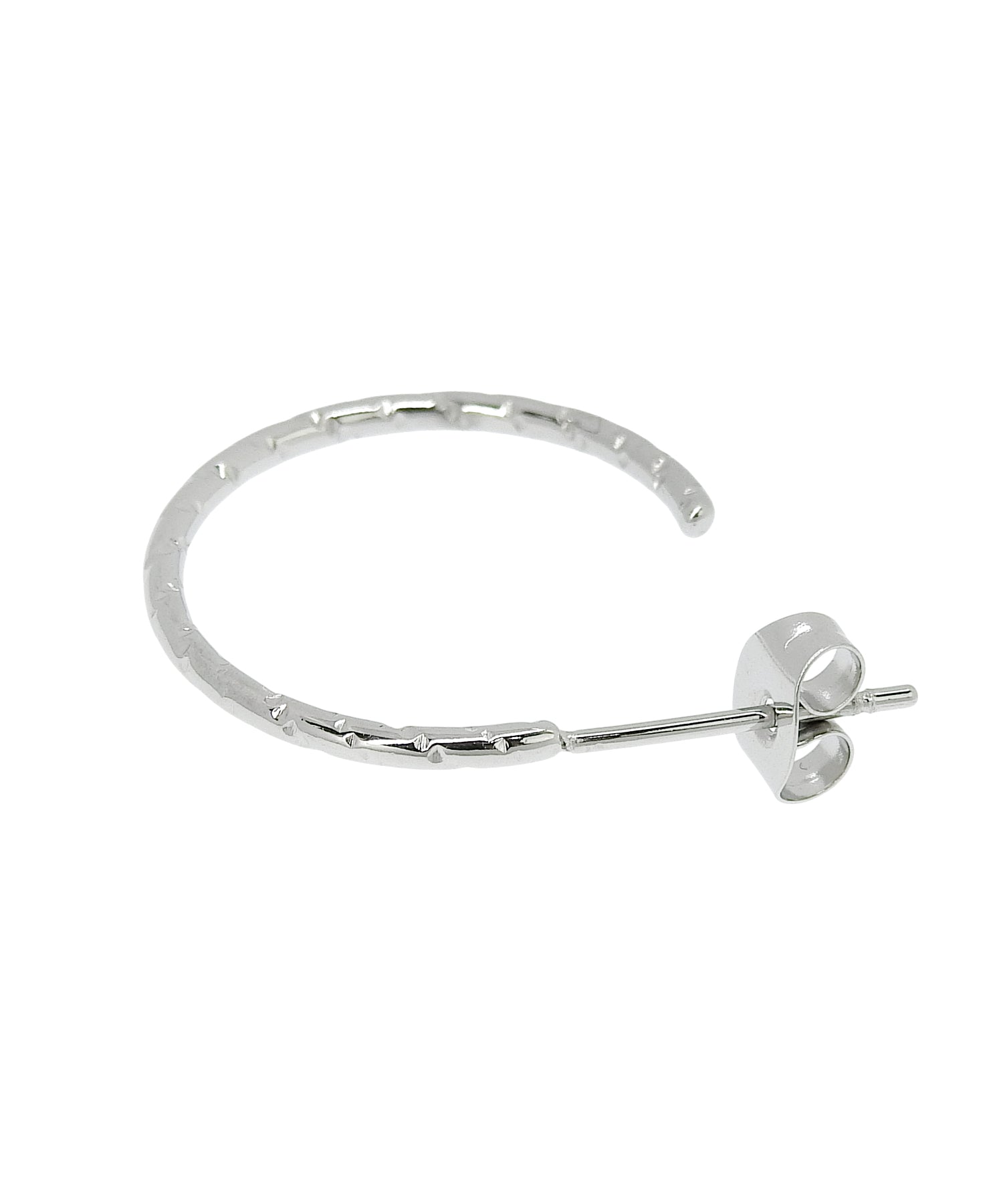 [Silver] Crunch Hoop Earrings