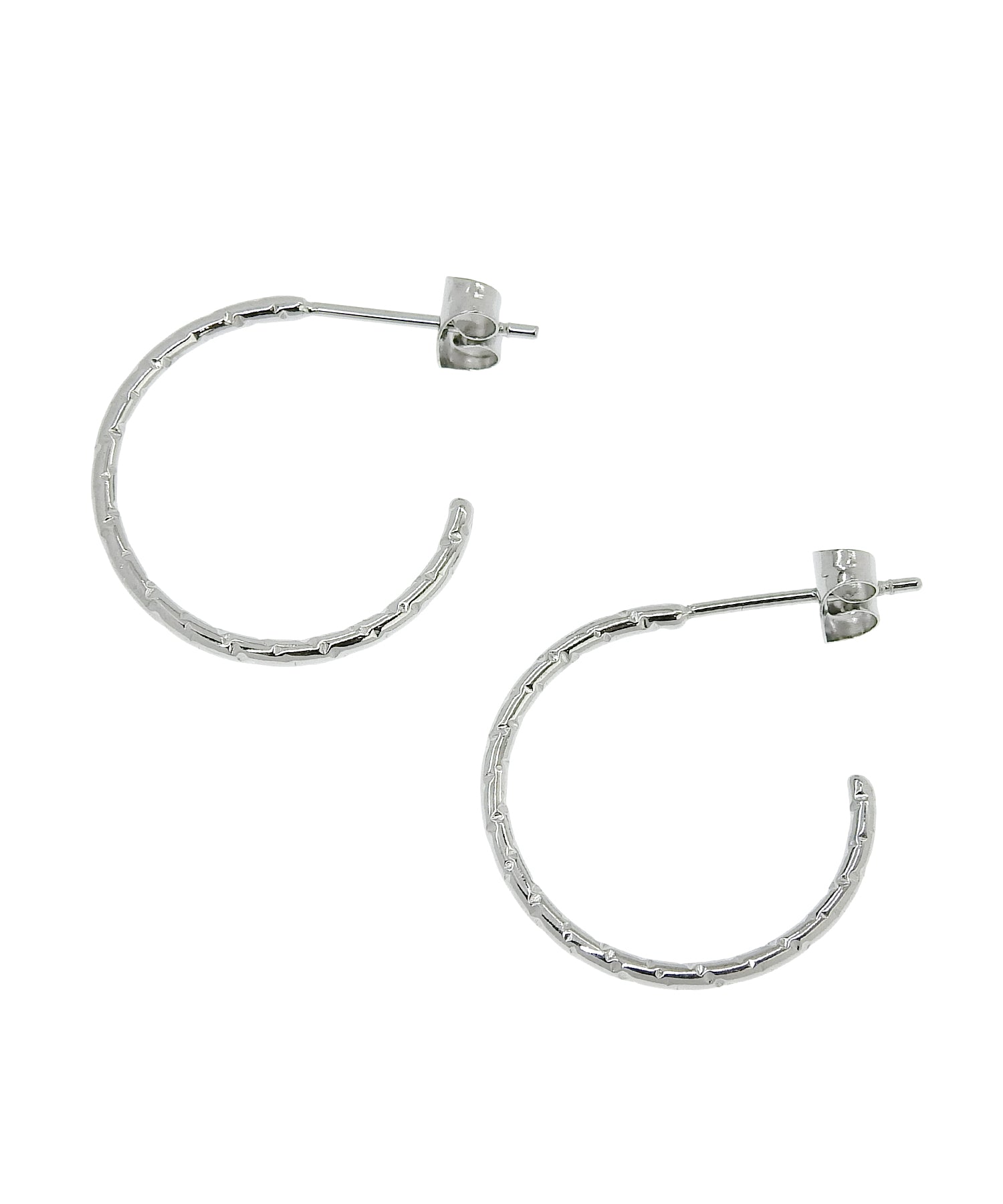 [Silver] Crunch Hoop Earrings