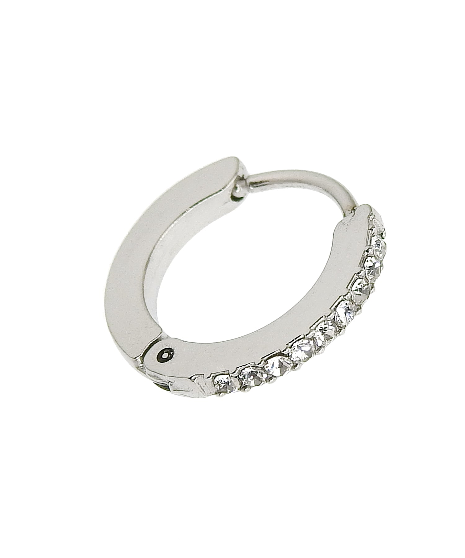 [シルバー]ジルコニアフープピアス