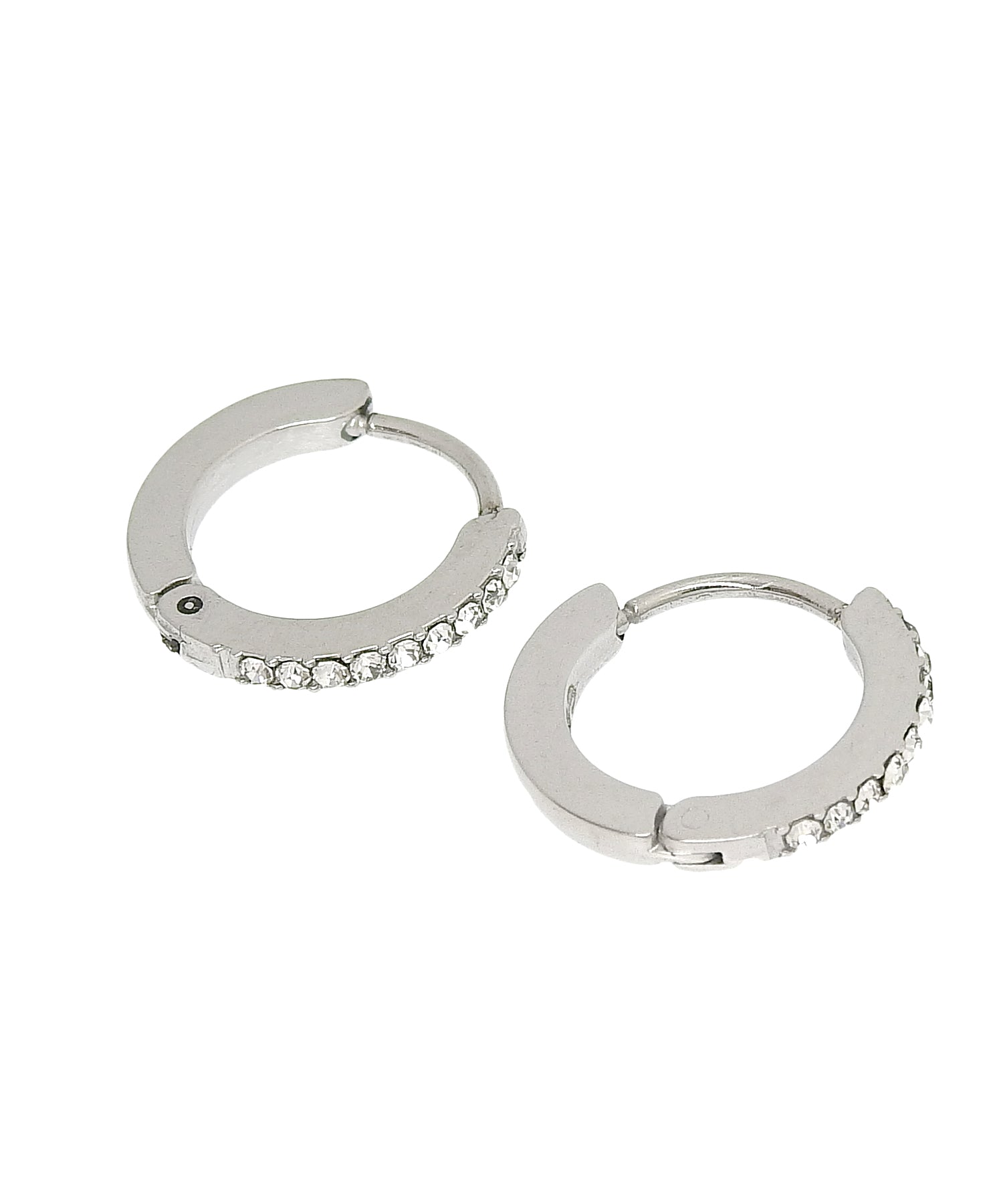 [シルバー]ジルコニアフープピアス
