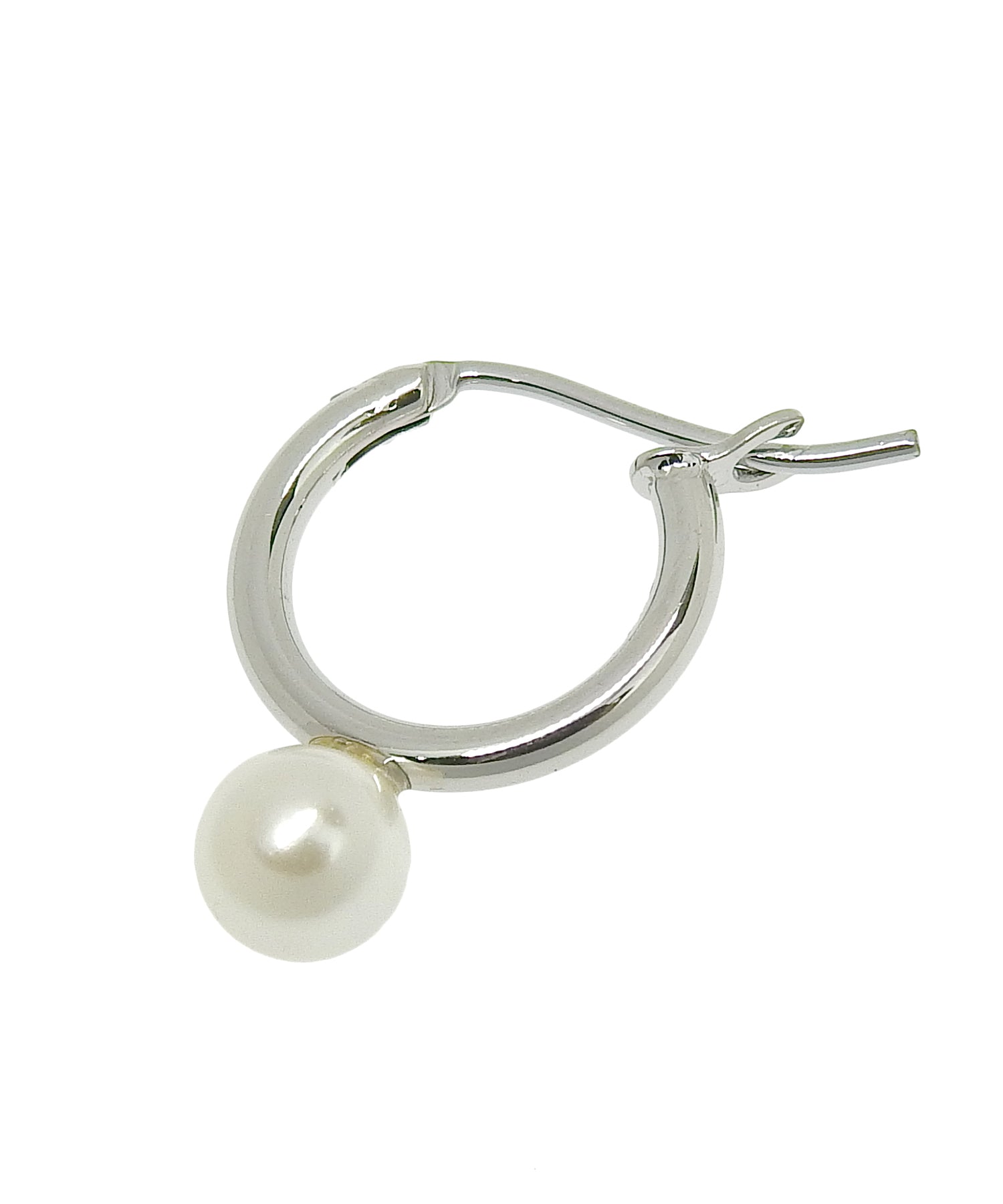 [シルバー]パールループピアス