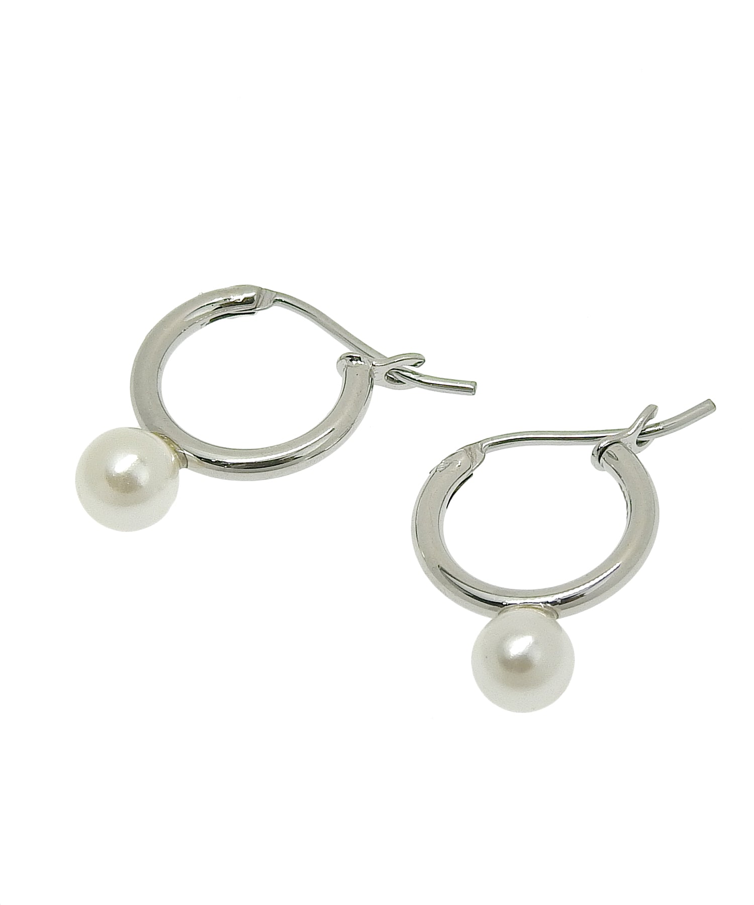 [シルバー]パールループピアス