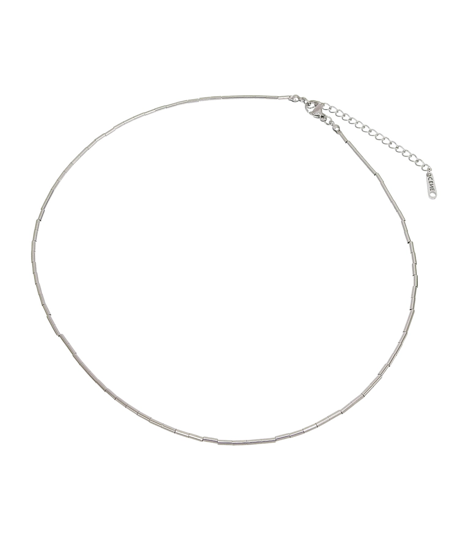 [Silver] Pipe Bead Necklace