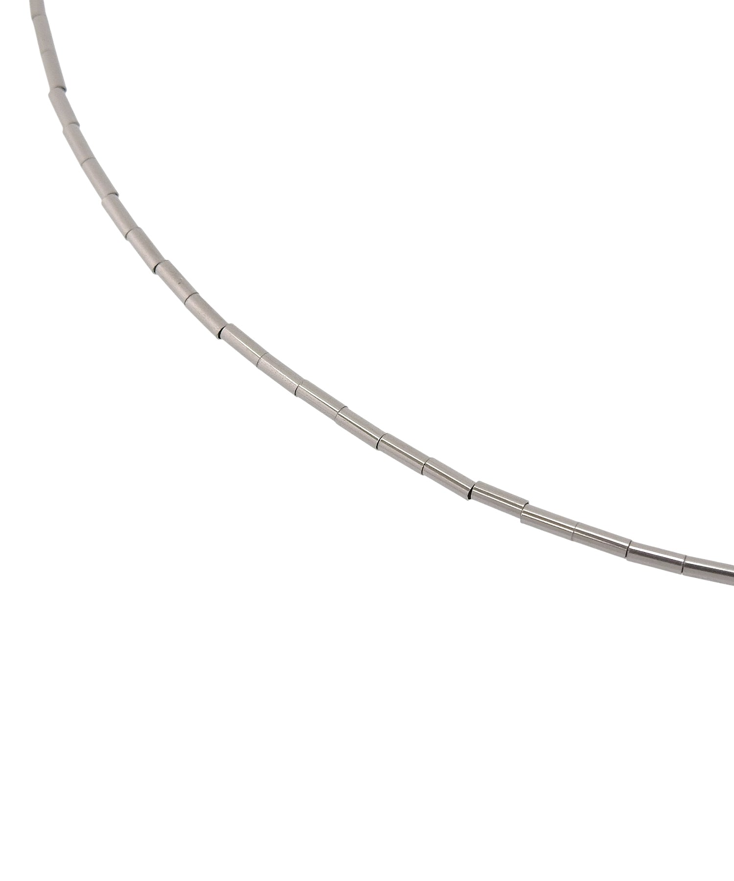 [Silver] Pipe Bead Necklace