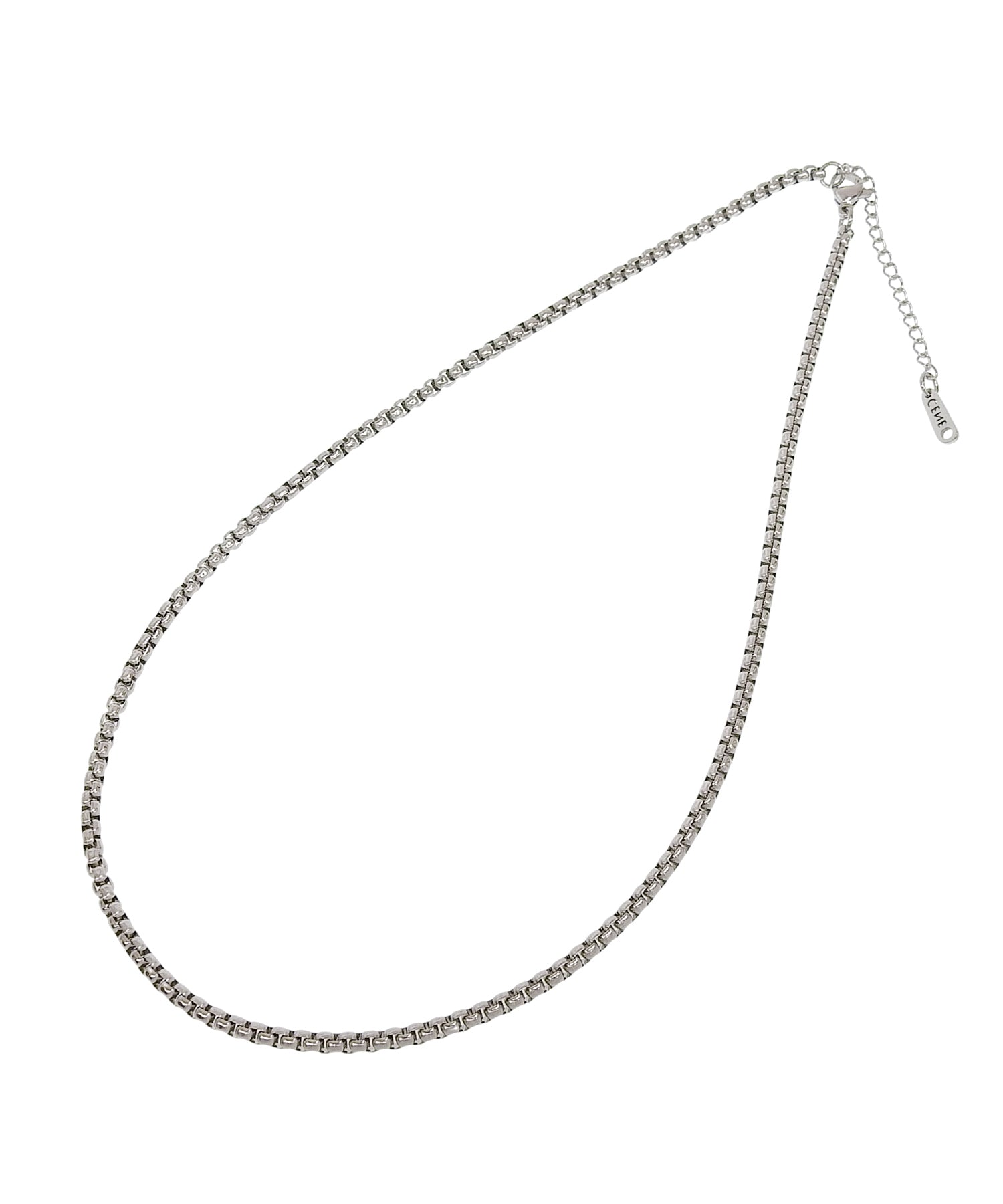 [シルバー]アークボックスチェーンネックレス