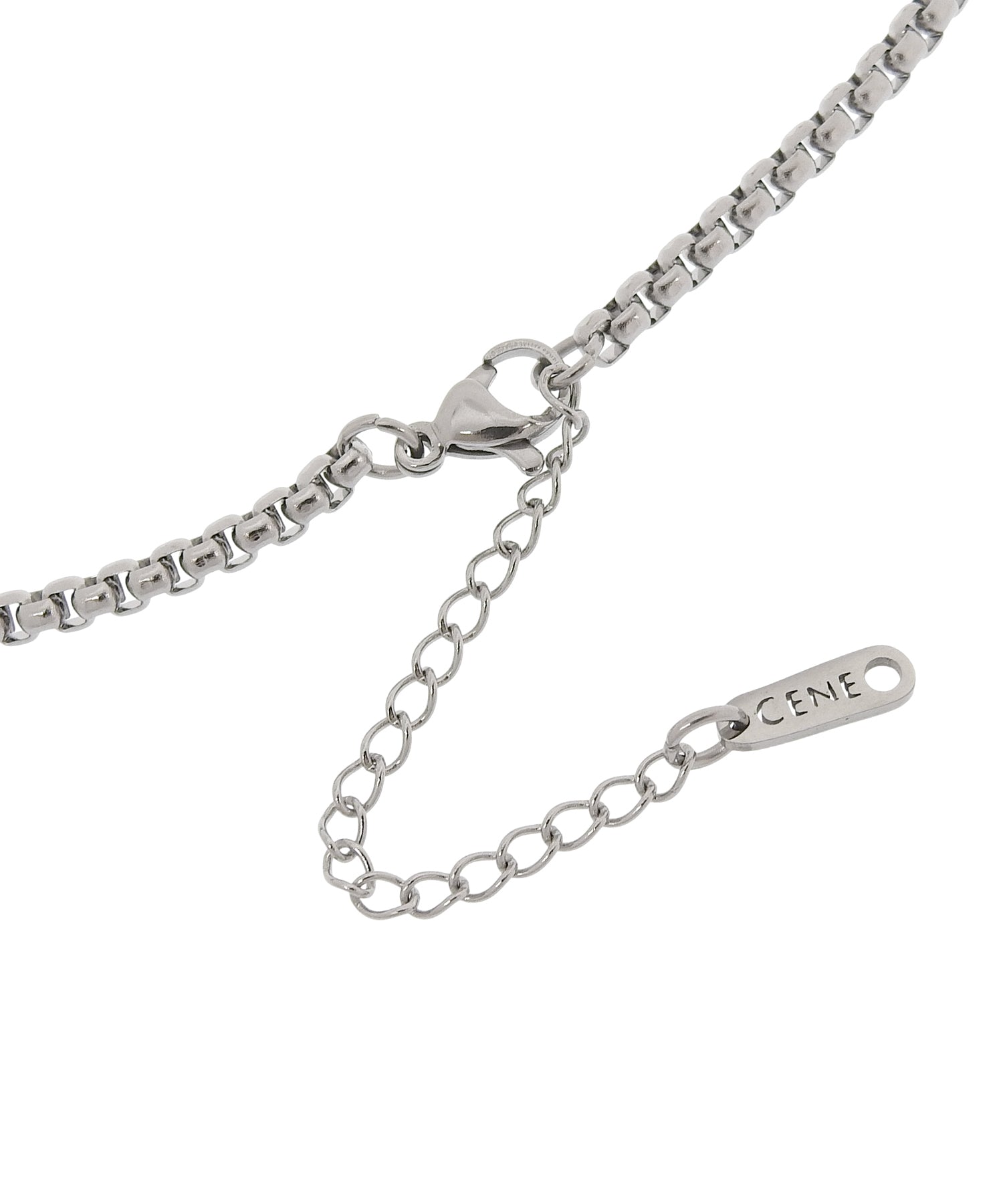 [シルバー]アークボックスチェーンネックレス