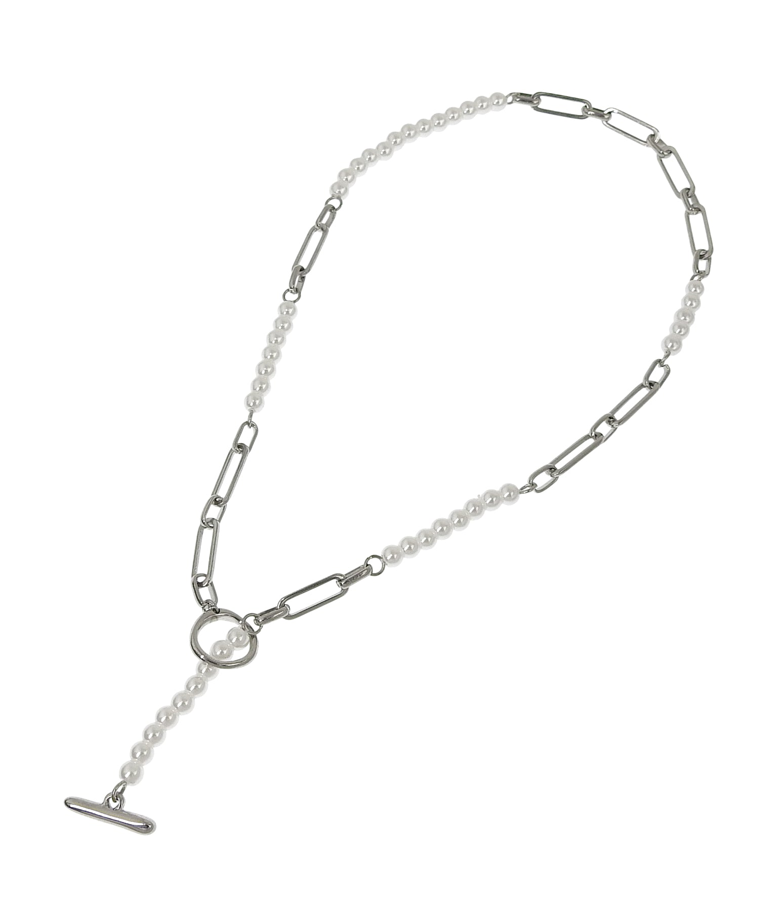 【予約販売(2月下旬発送予定)】[シルバー]デュアリティパールネックレス