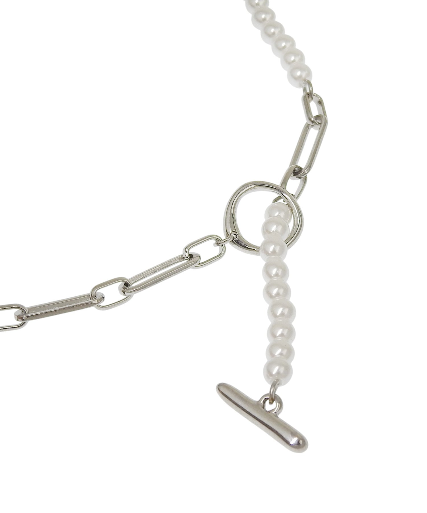 【予約販売(2月下旬発送予定)】[シルバー]デュアリティパールネックレス