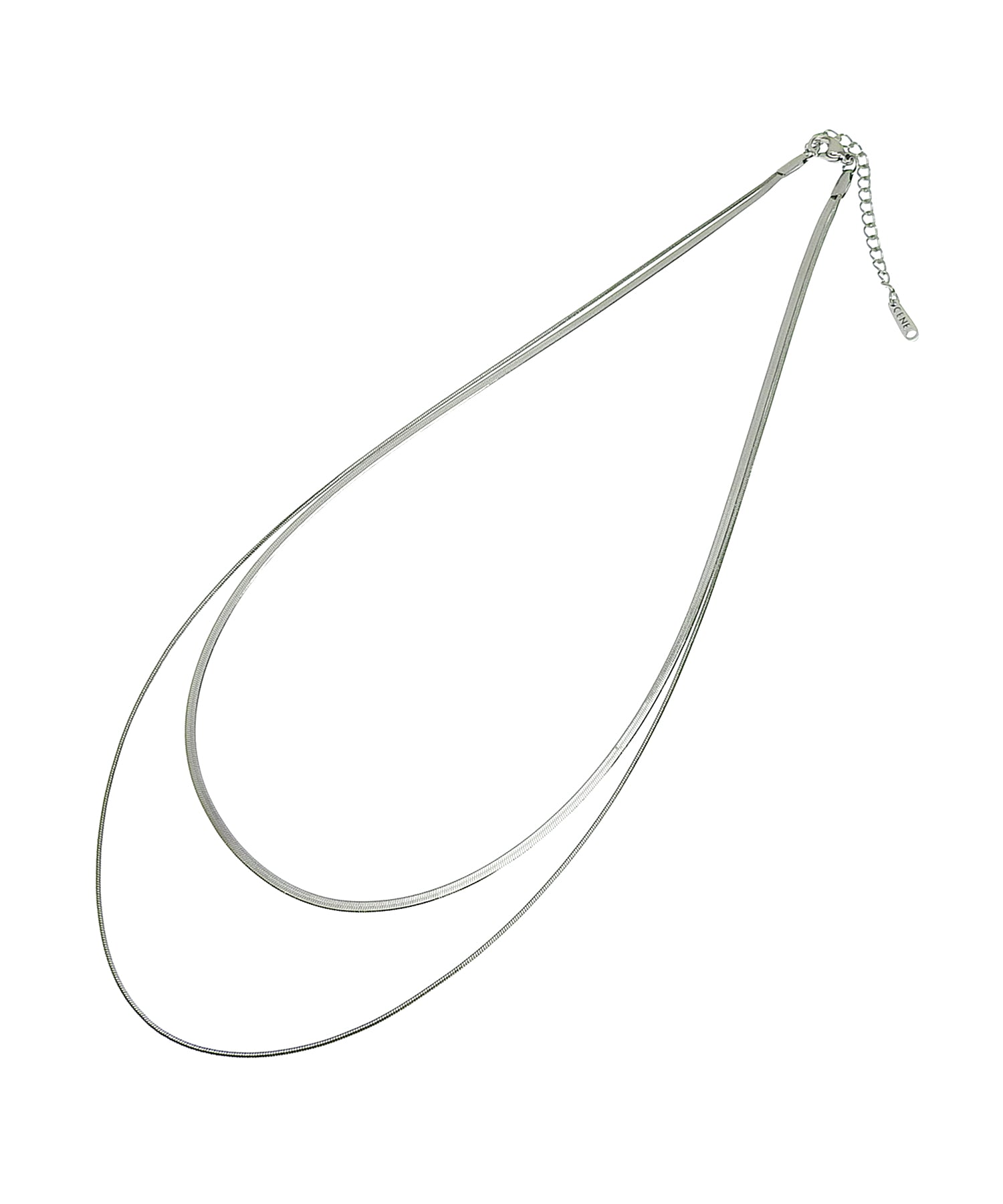 [シルバー]スネークレイヤーネックレス