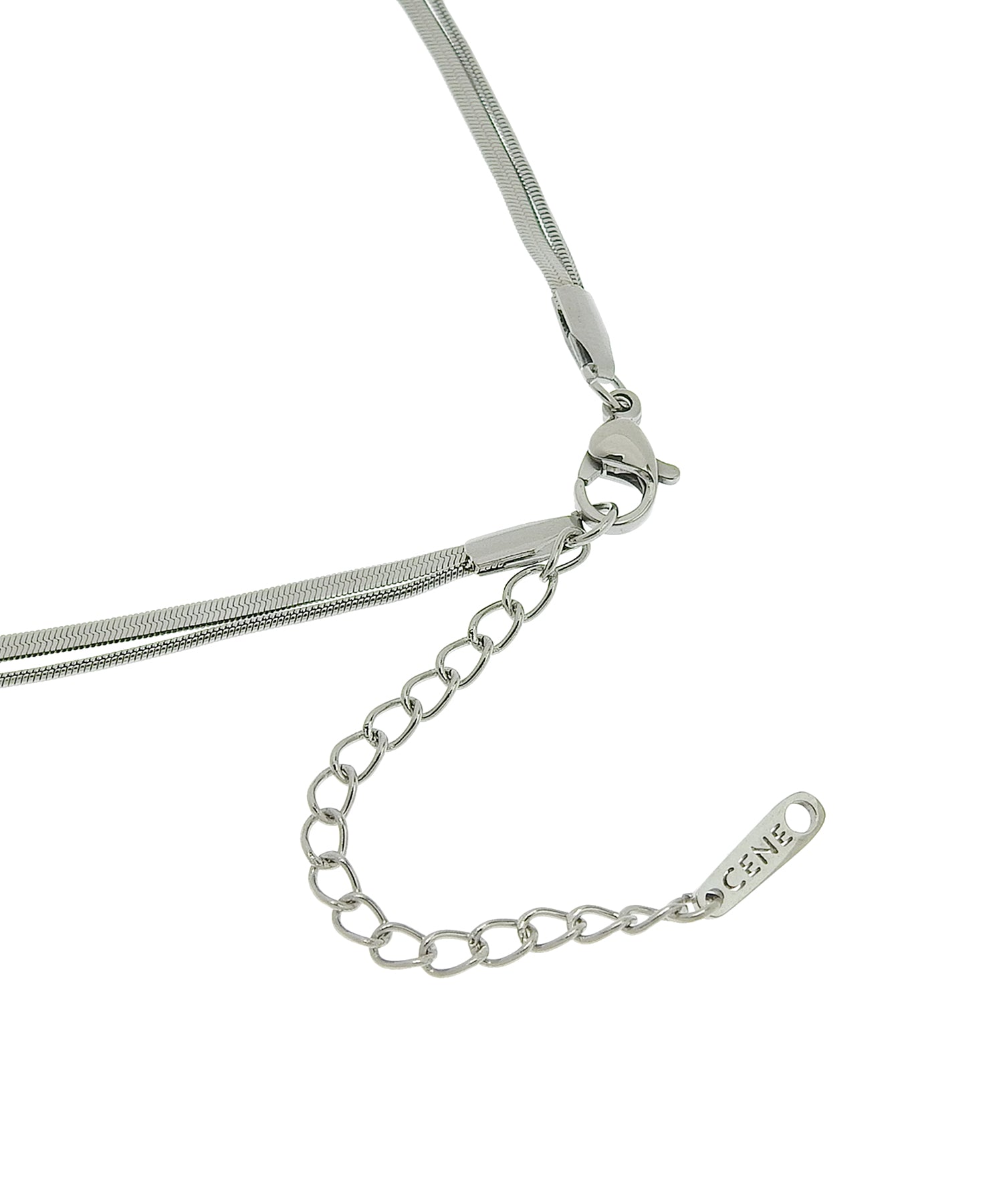 [シルバー]スネークレイヤーネックレス