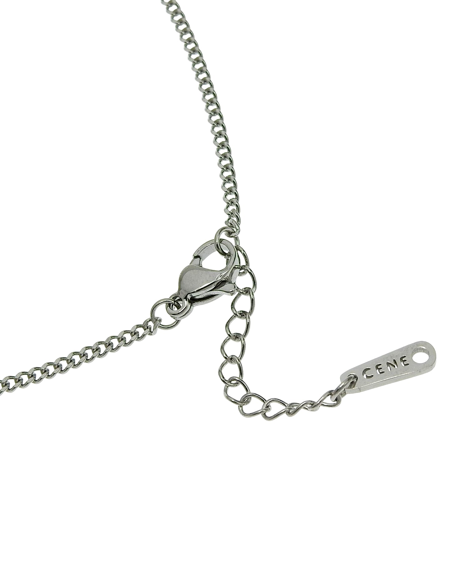 売れネックレス✨️　シルバーアクセサリー　ワンポイントオシャレ シルバー]ワンポイントミックスチェーンネックレス