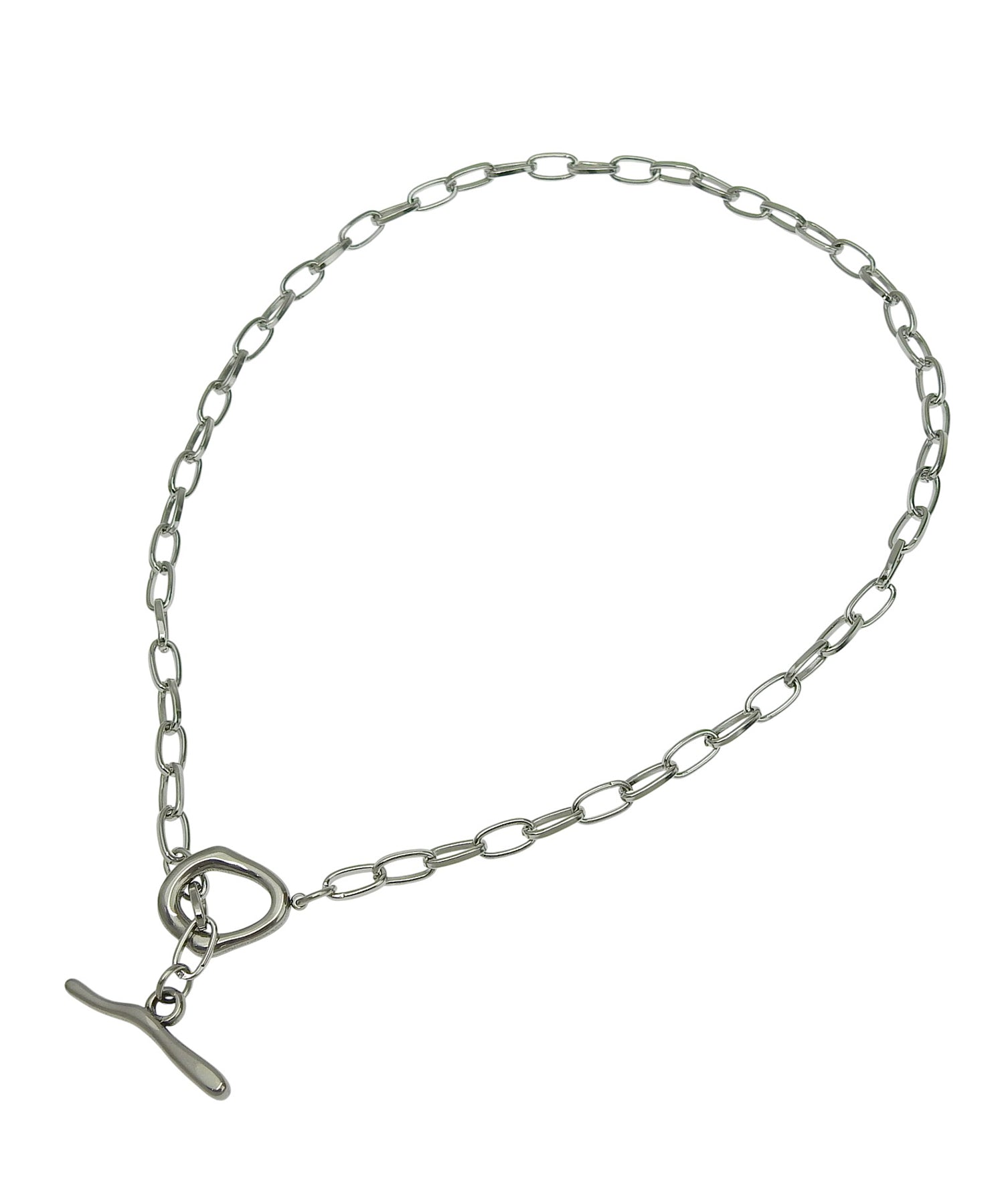 シルバー]ニュアンスマンテルチェーンネックレス