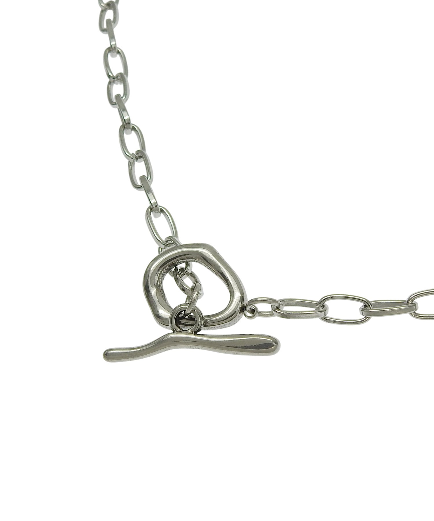 シルバー]ニュアンスマンテルチェーンネックレス