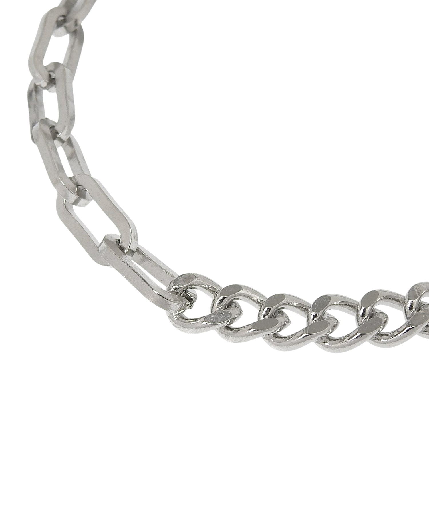 [シルバー]アシンメトリーチェーンブレスレット