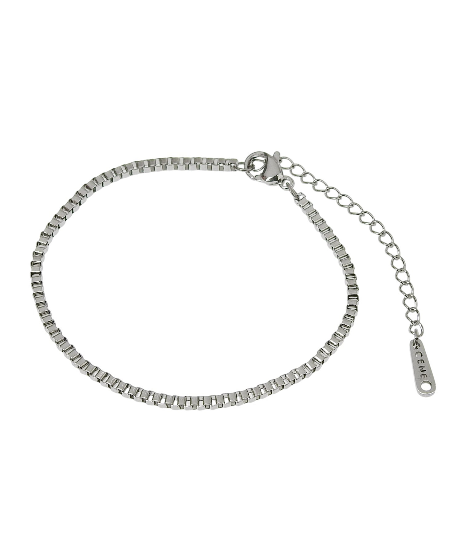 シルバー]ボックスチェーンブレスレット