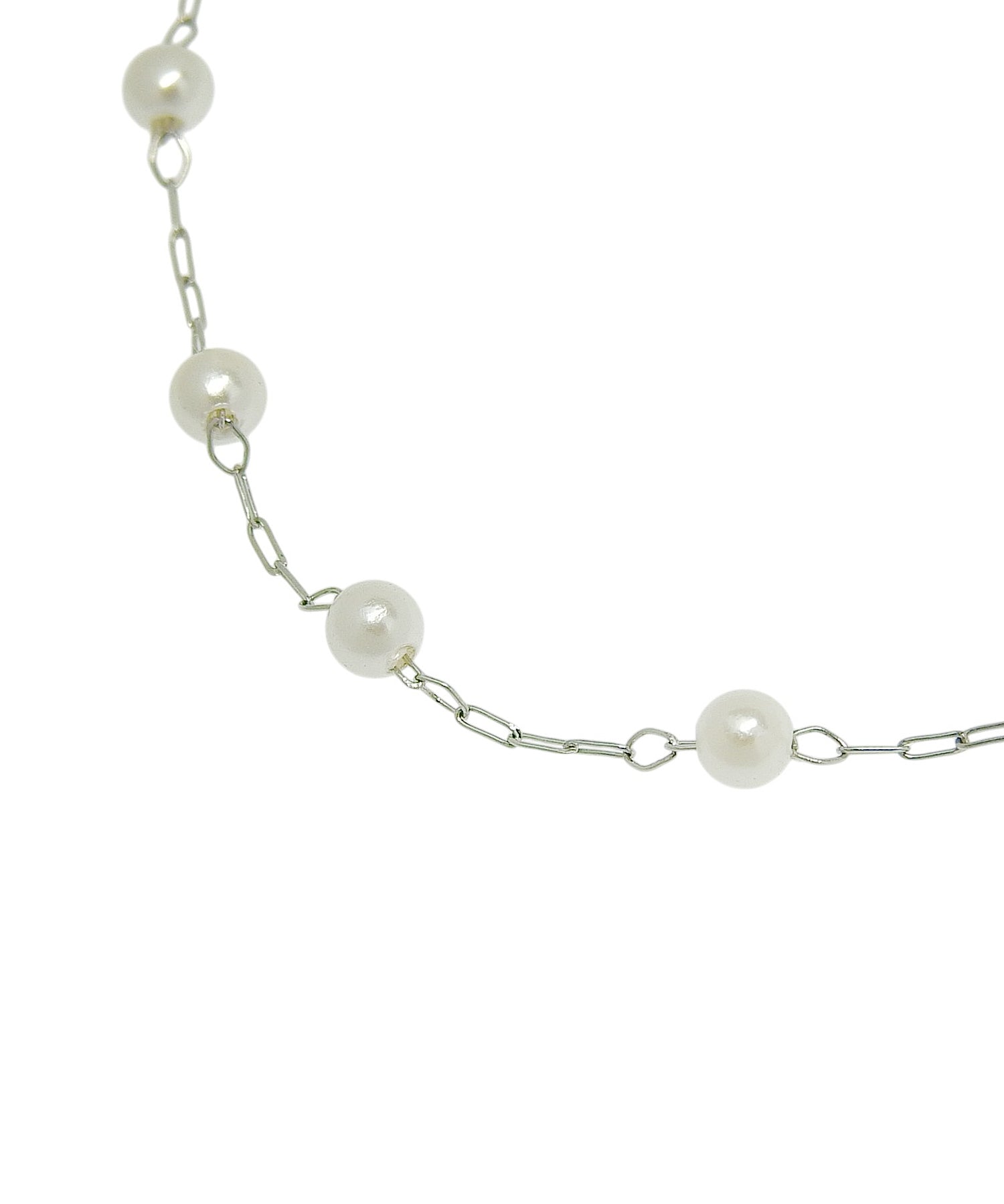 【展示会商品（预定3月下旬发送）】[銀色]站珍珠手镯