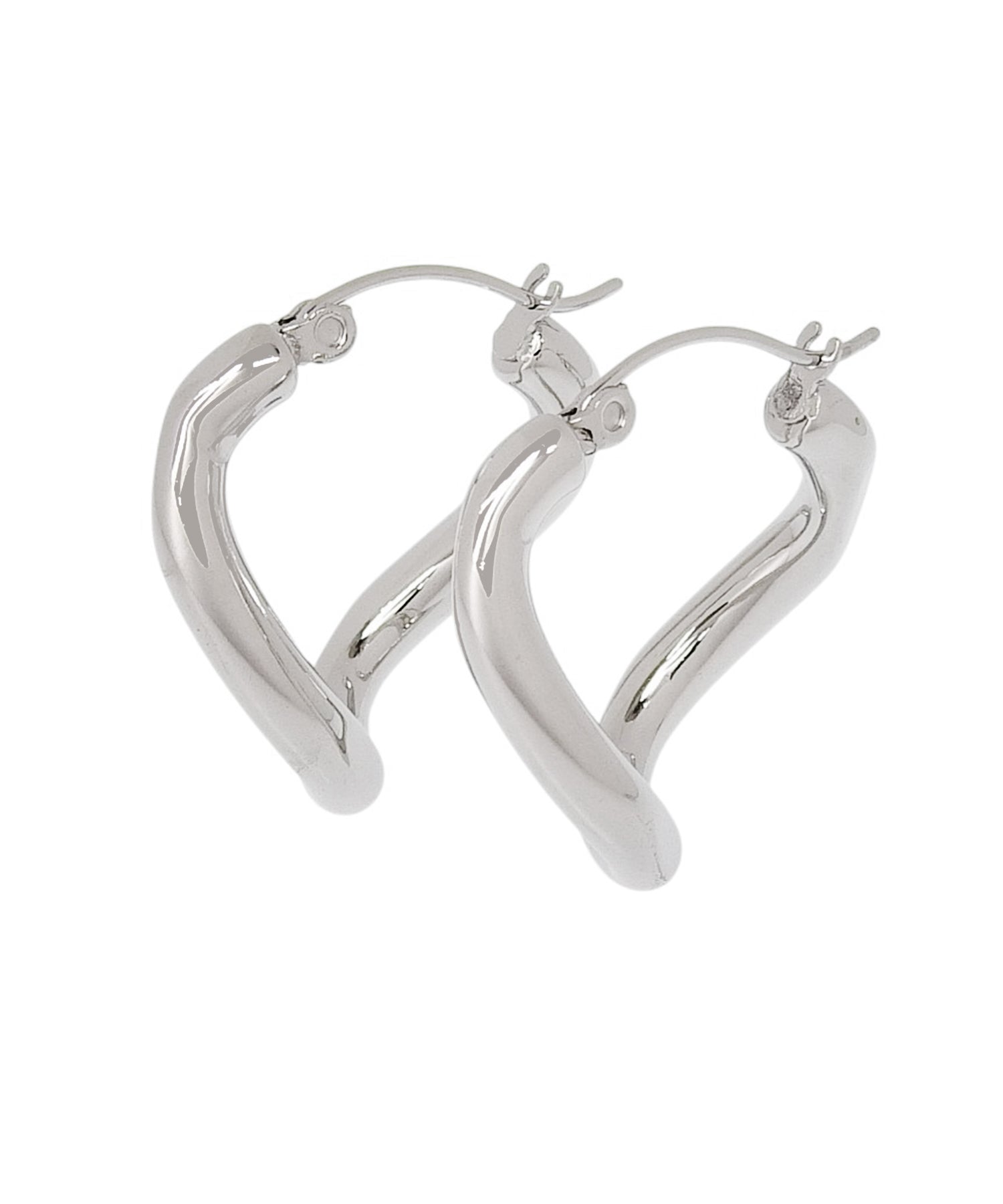 [Silver] Screw-repellent hoop earrings