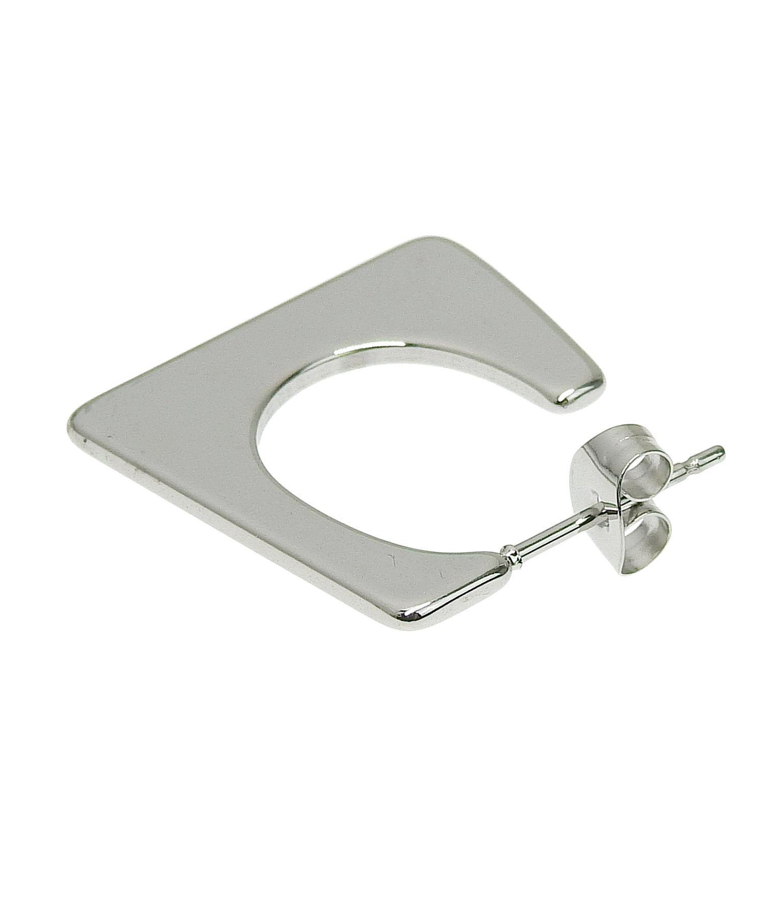 [Silver] Panel Hoop Earrings