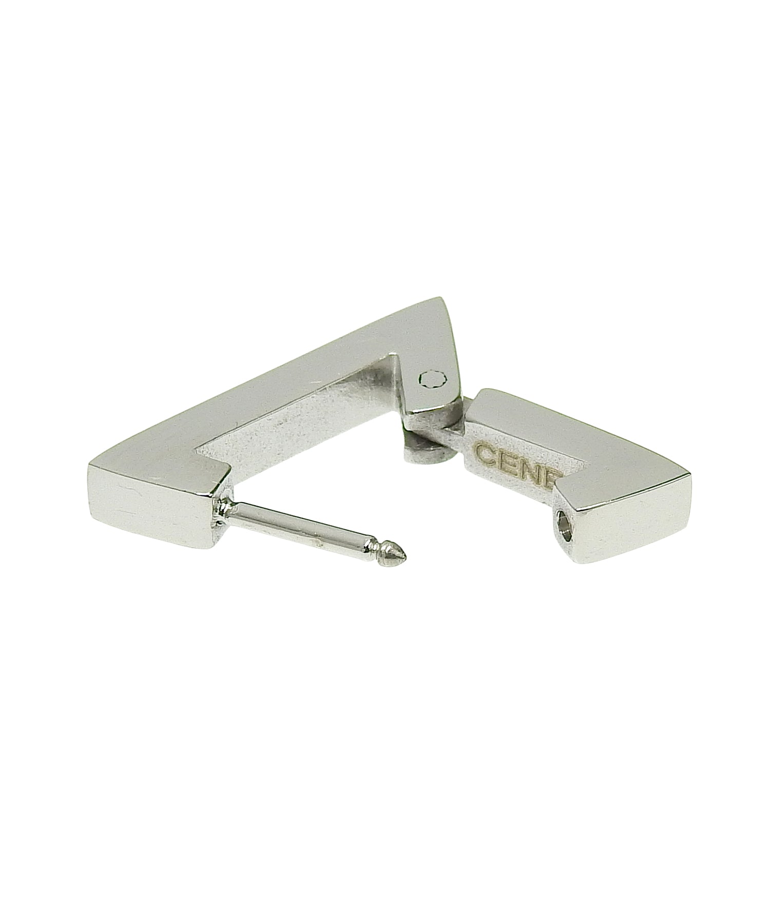 [シルバー]ボールドデルタフープピアス