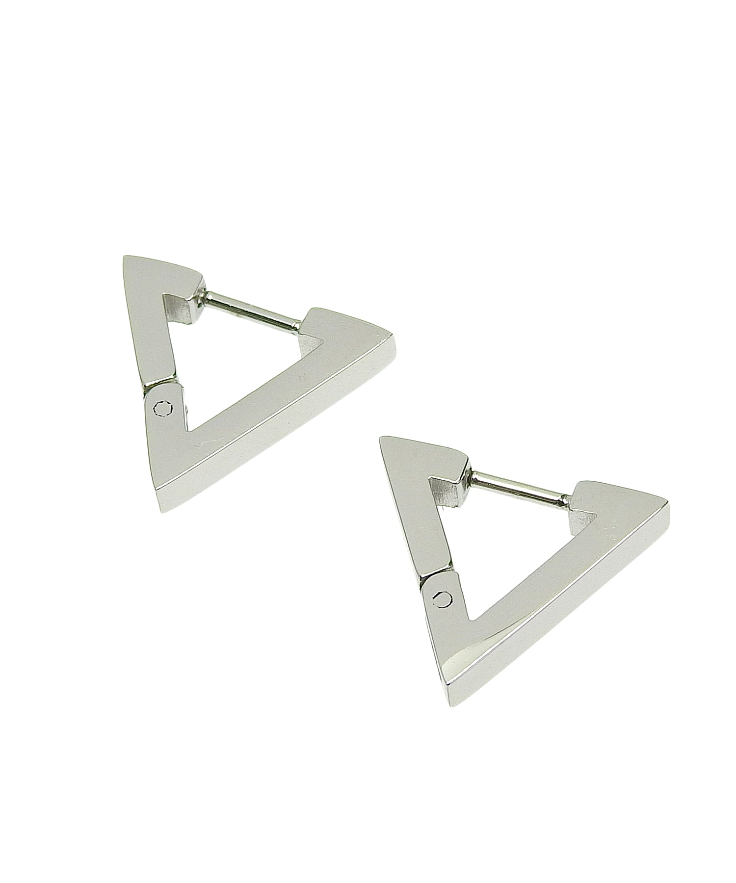 [シルバー]ボールドデルタフープピアス