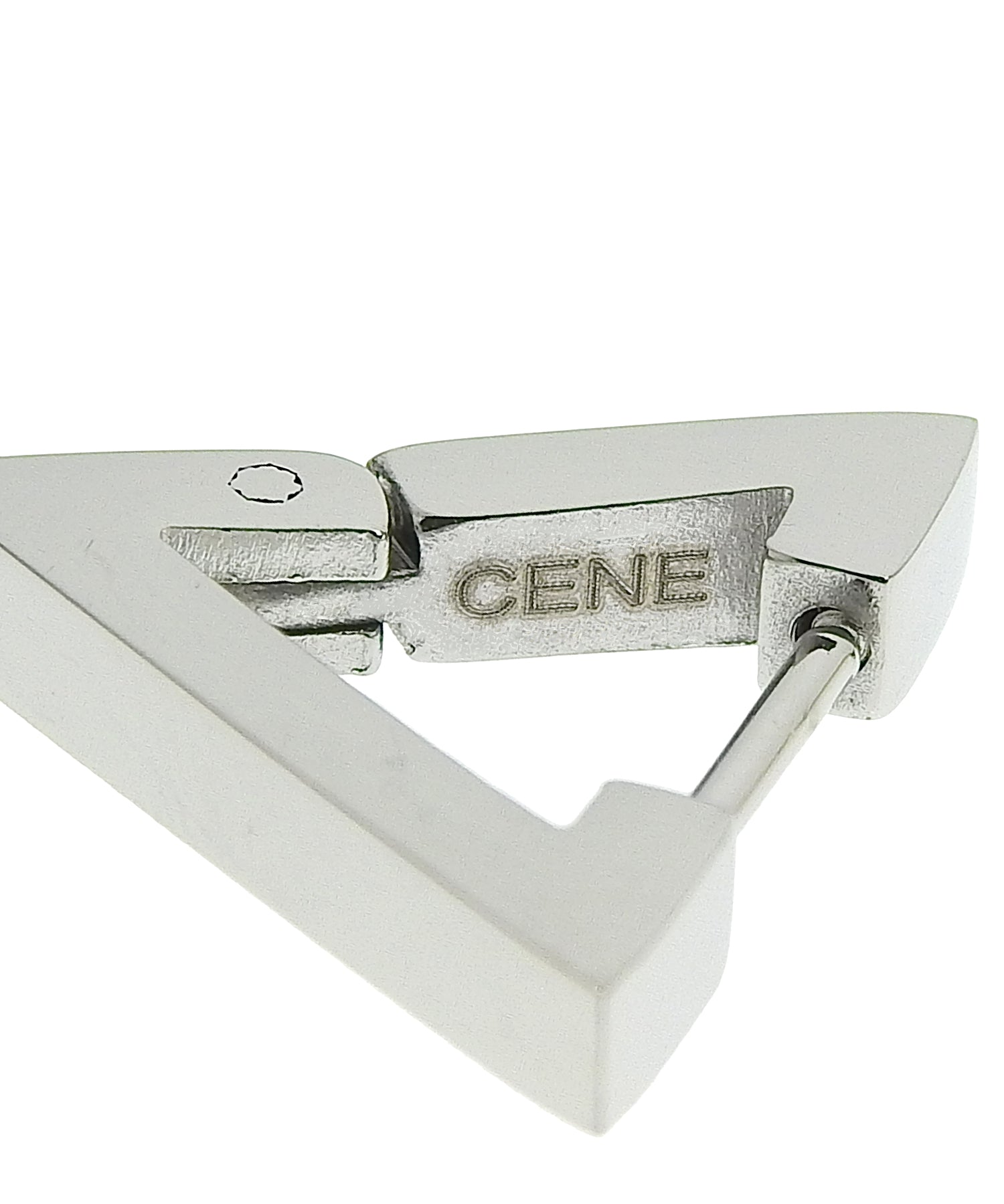 [シルバー]ボールドデルタフープピアス