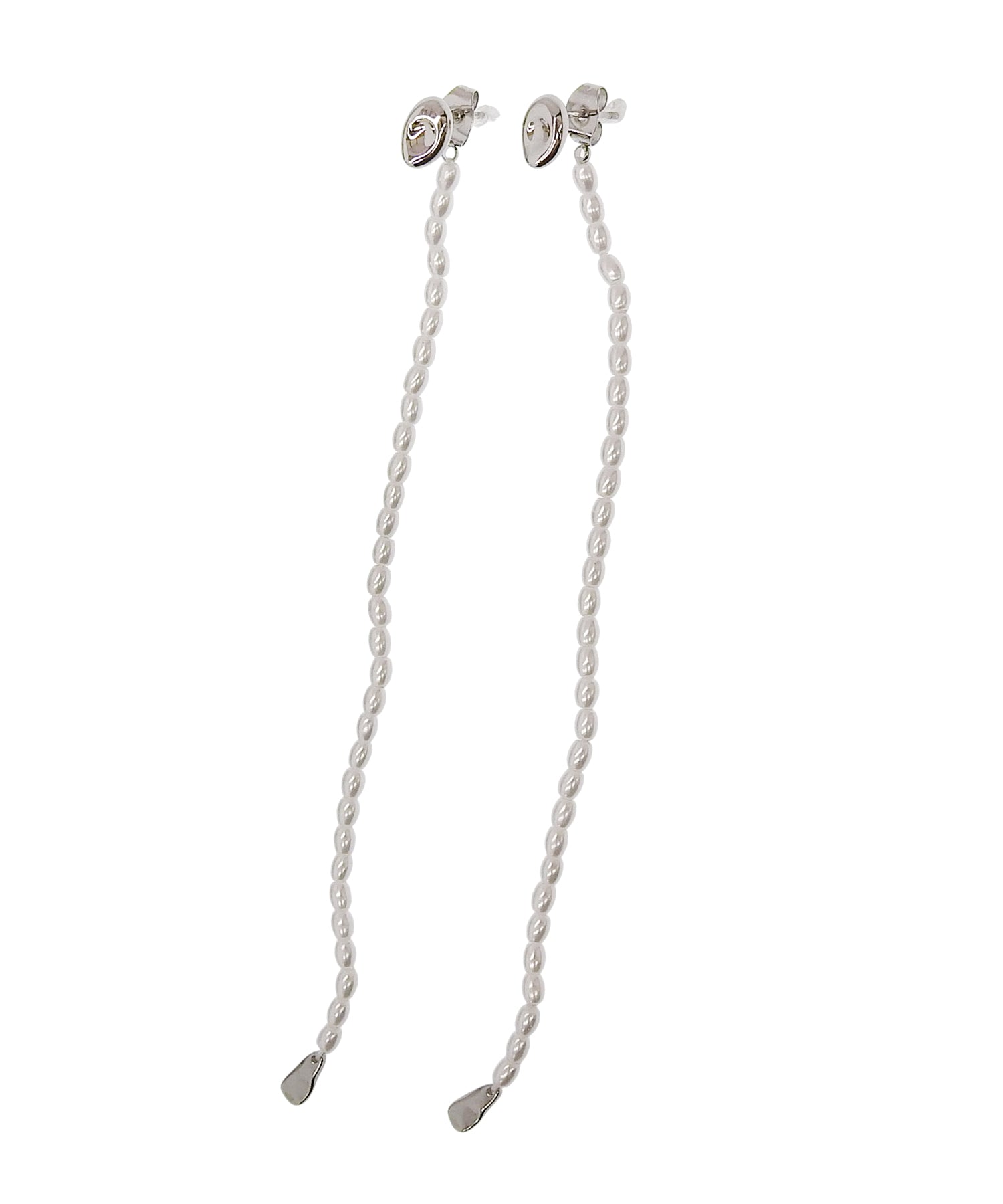 [シルバー]ストリアラインパールピアス