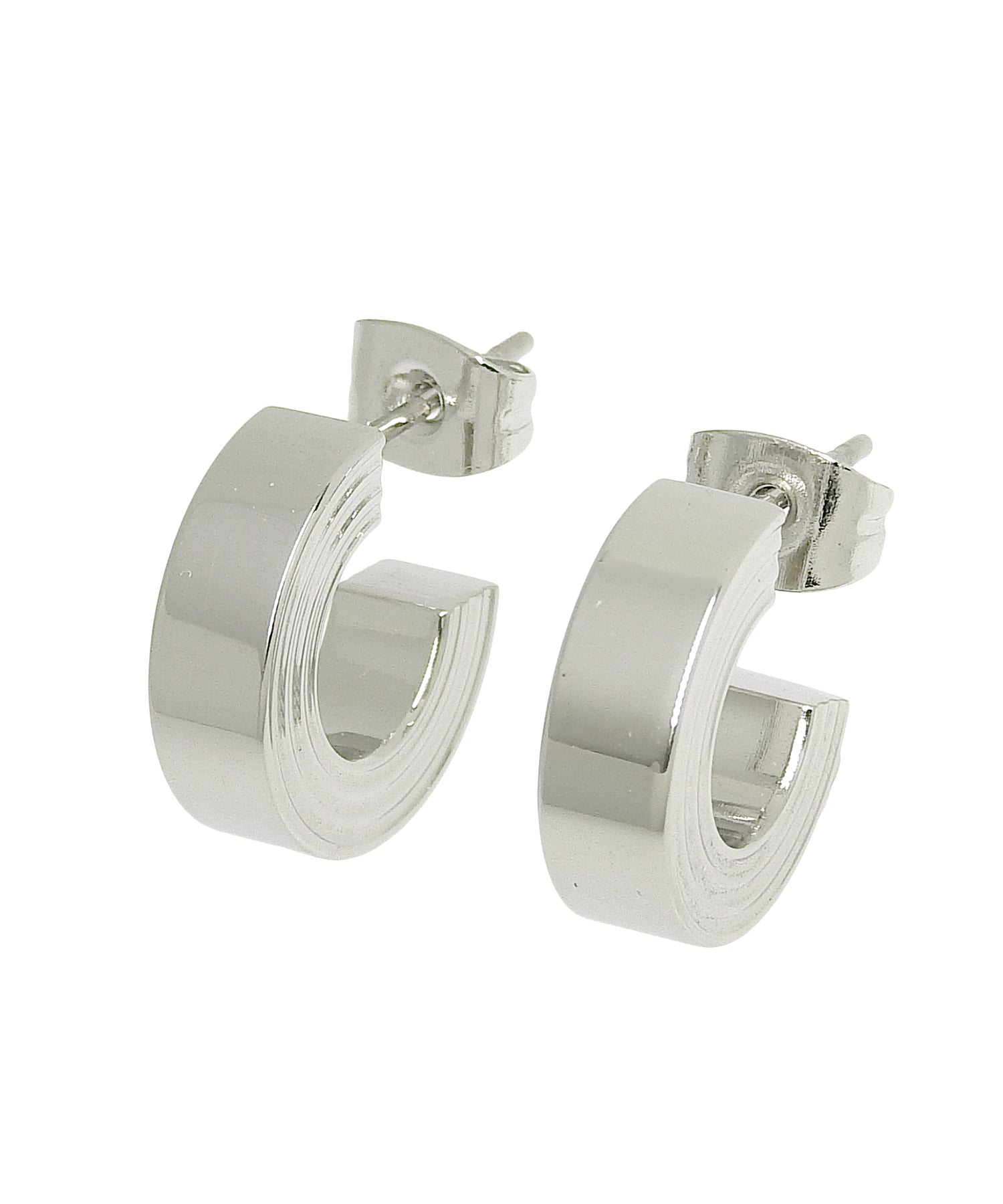 [シルバー]インダストリアルサークルミニピアス