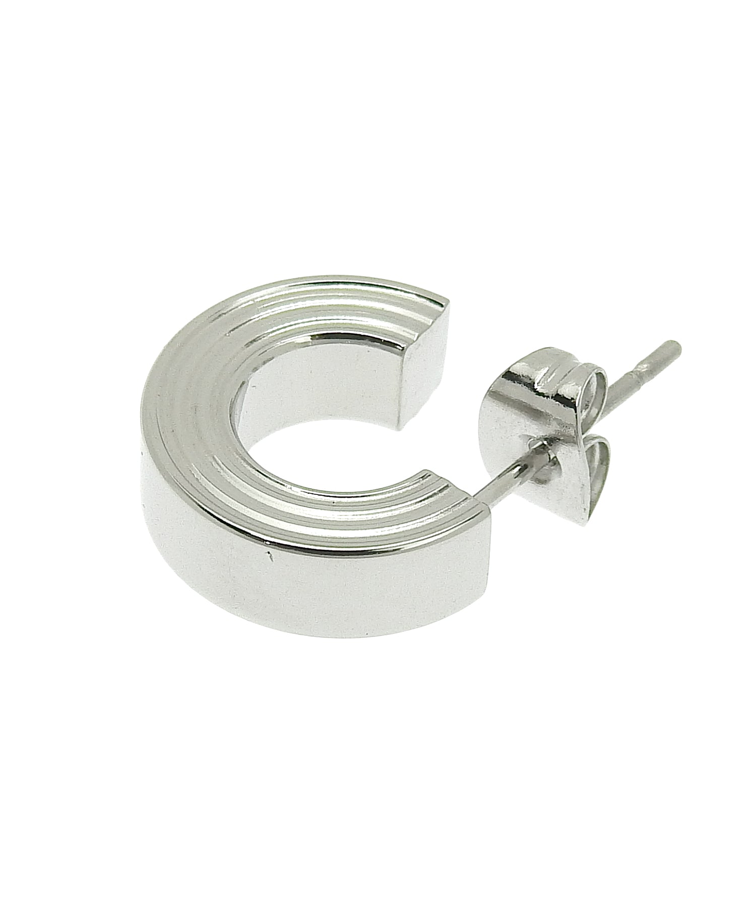 [シルバー]インダストリアルサークルミニピアス