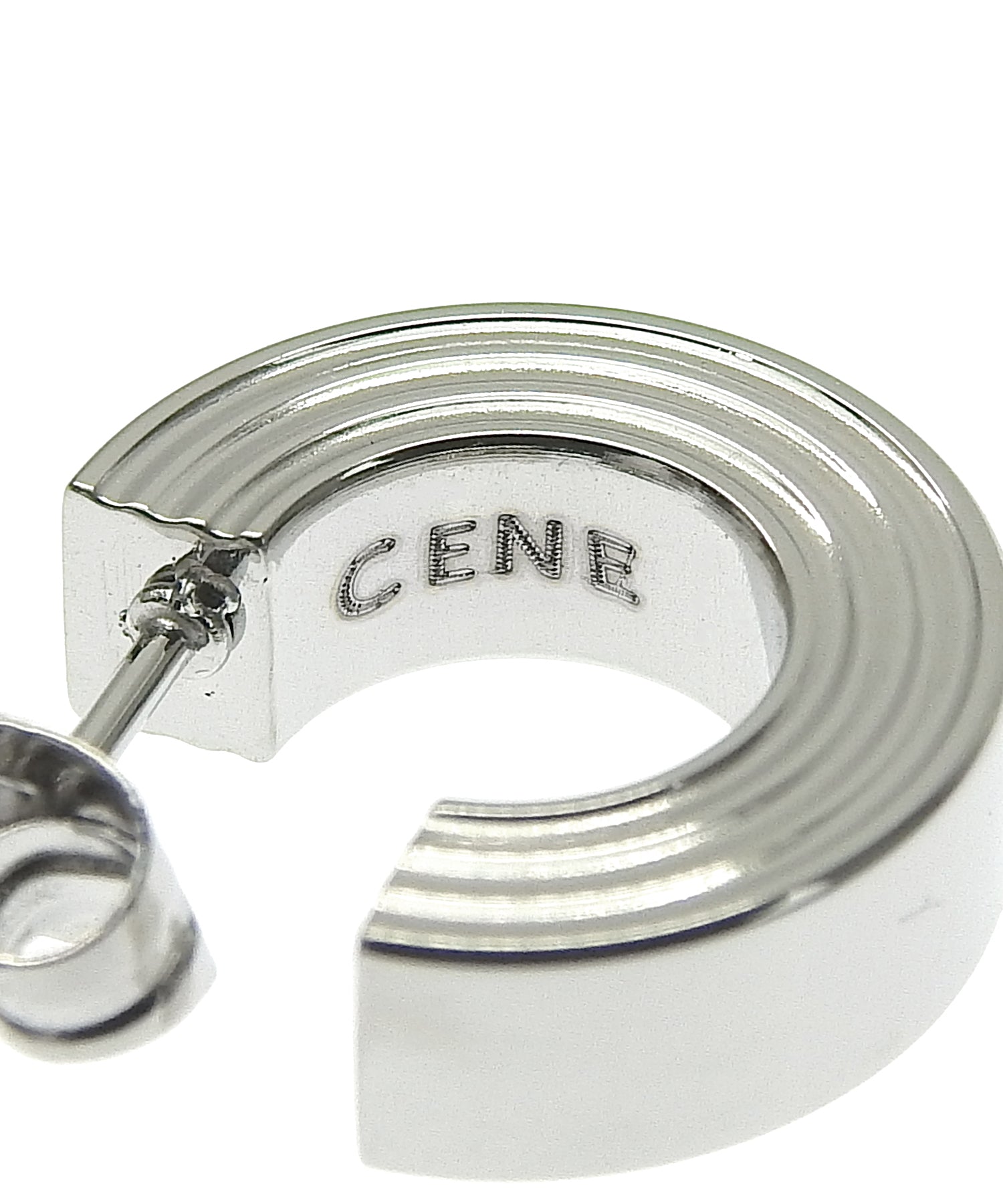 [シルバー]インダストリアルサークルミニピアス