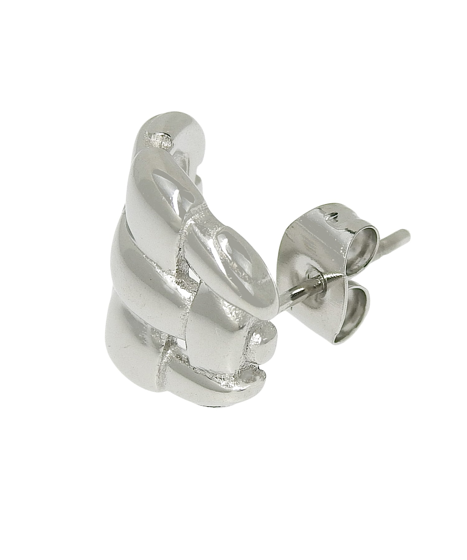 [シルバー]ワイドメッシュピアス