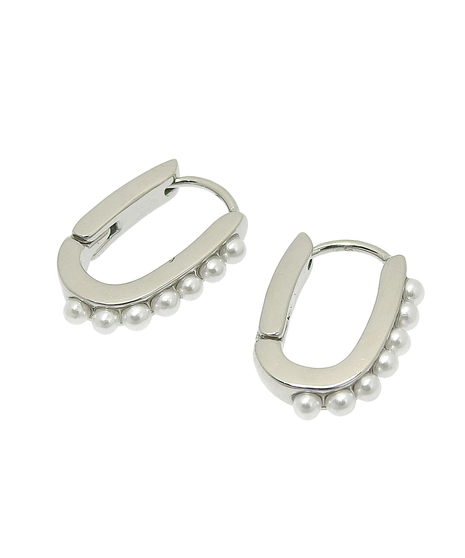 【展覽產品（預定三月底出貨】[銀色穀物珍珠耳環