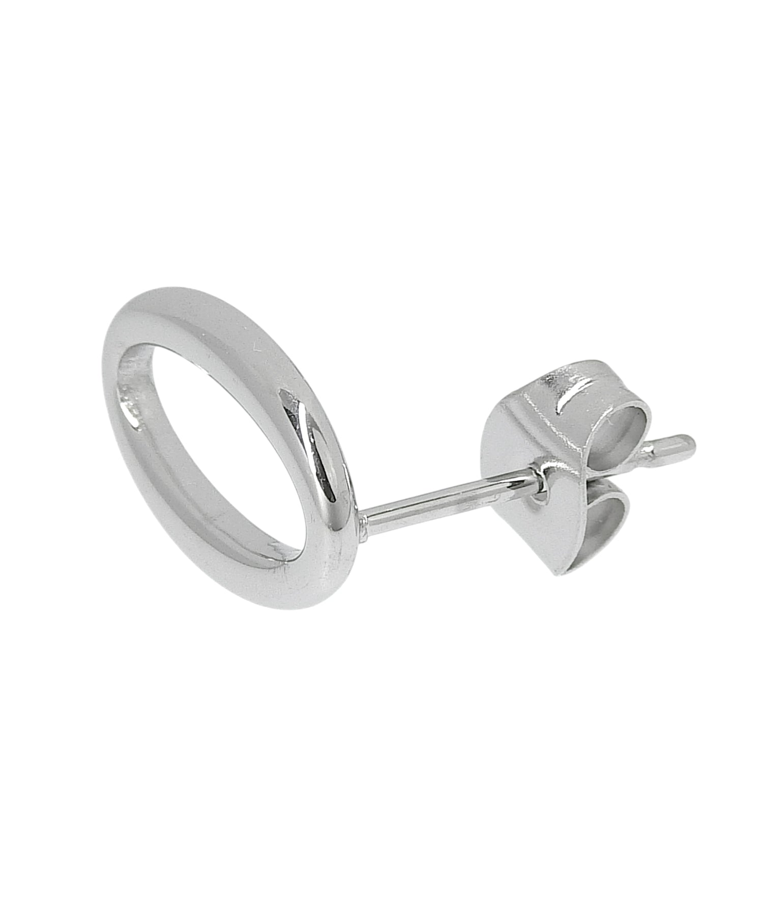 [シルバー]オーバルアシメピアス