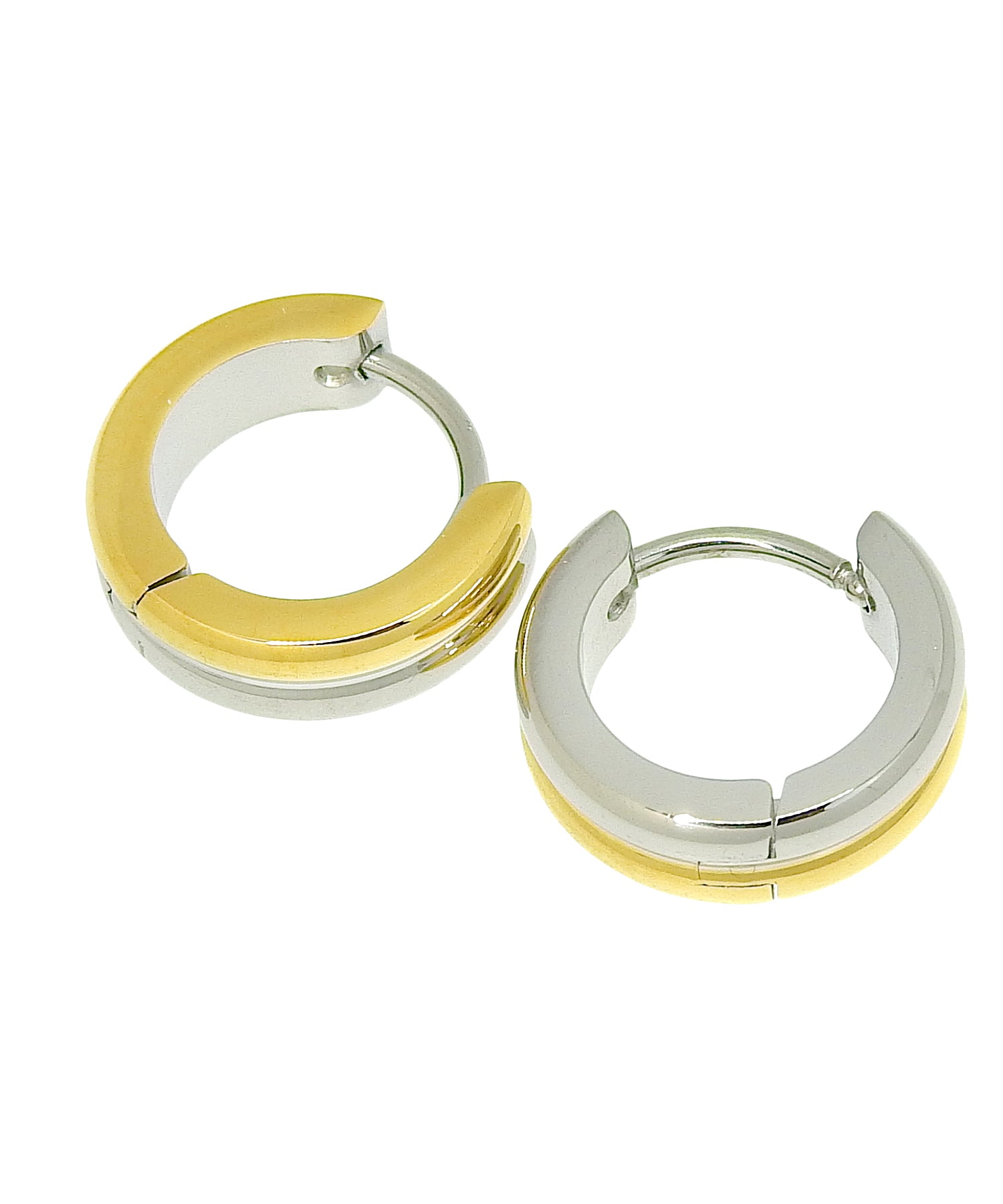 ミックス]ツートーンミニフープピアス