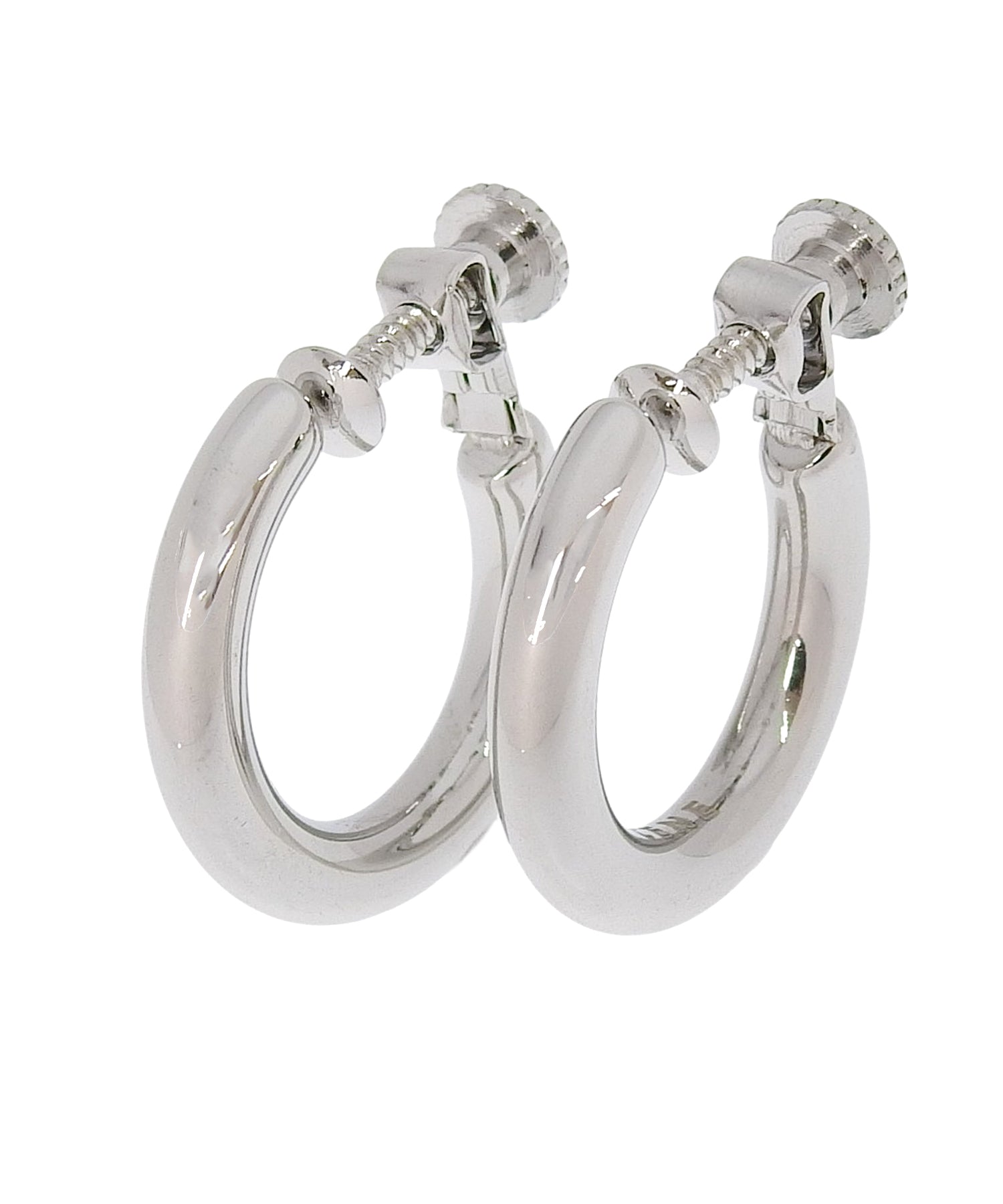 [シルバー]シンプルフープイヤリング