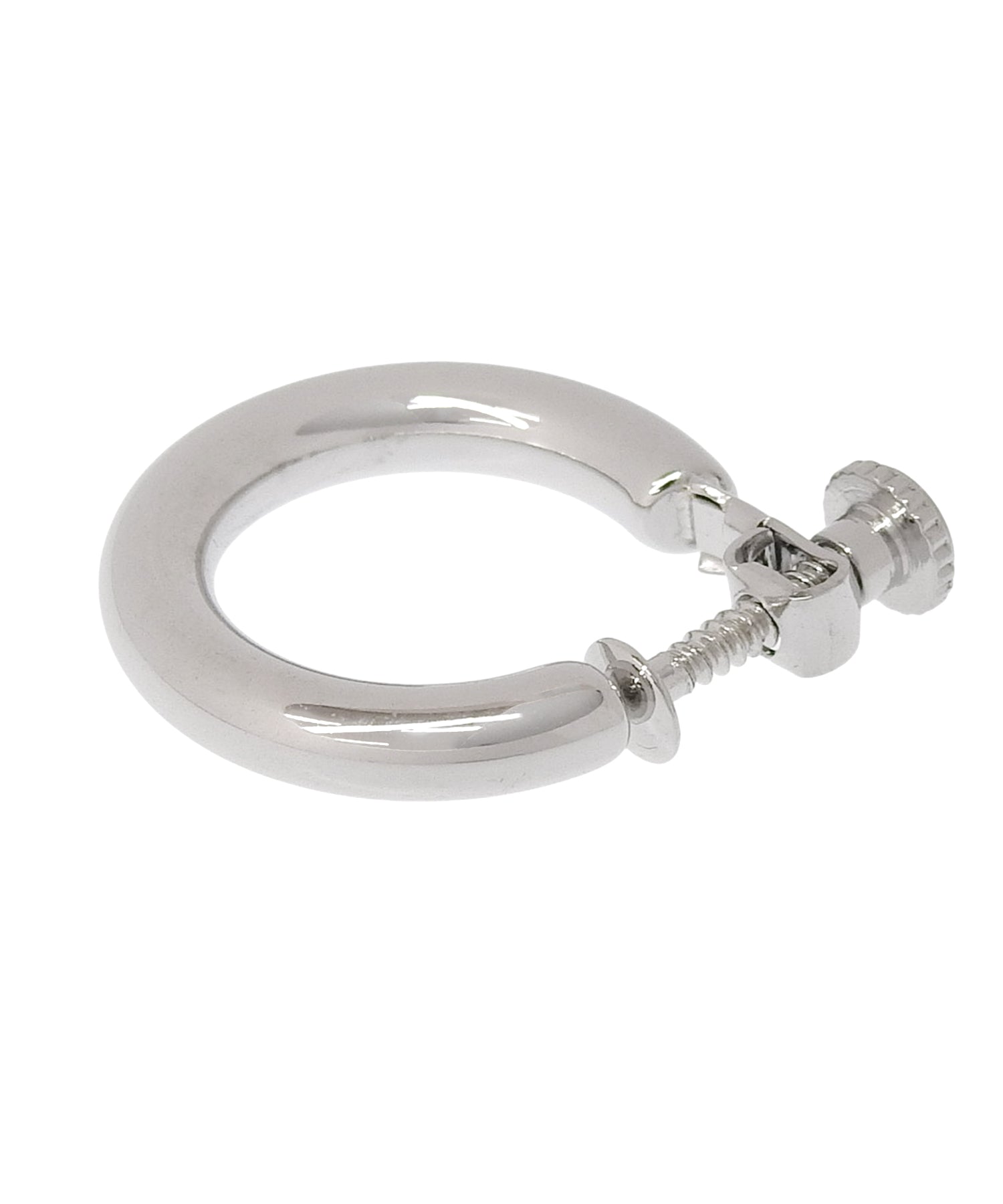 [シルバー]シンプルフープイヤリング