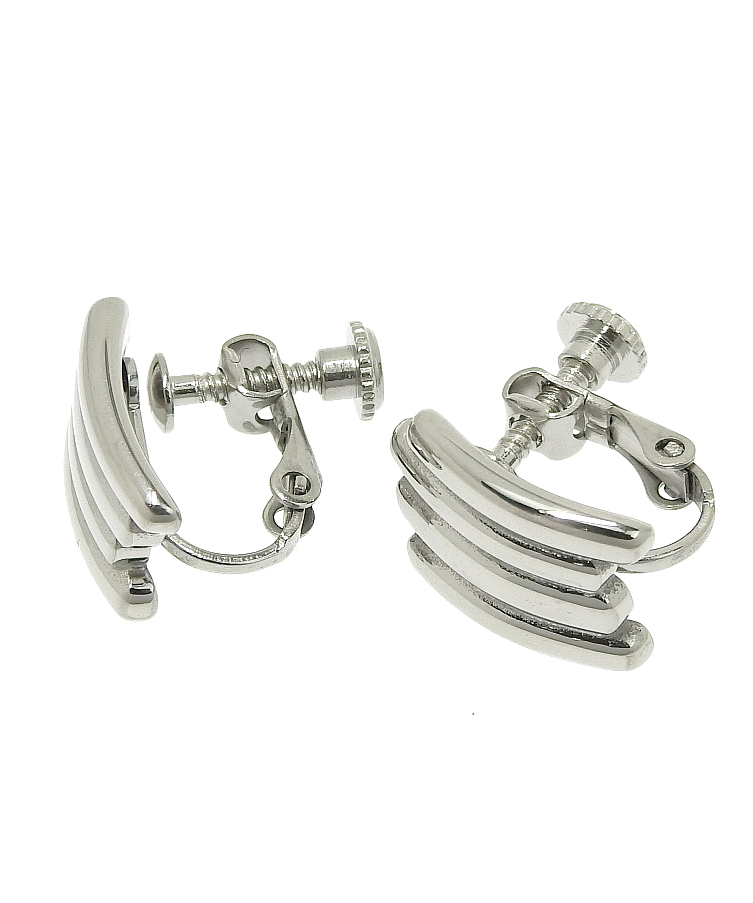 [シルバー]レイヤーラインイヤリング