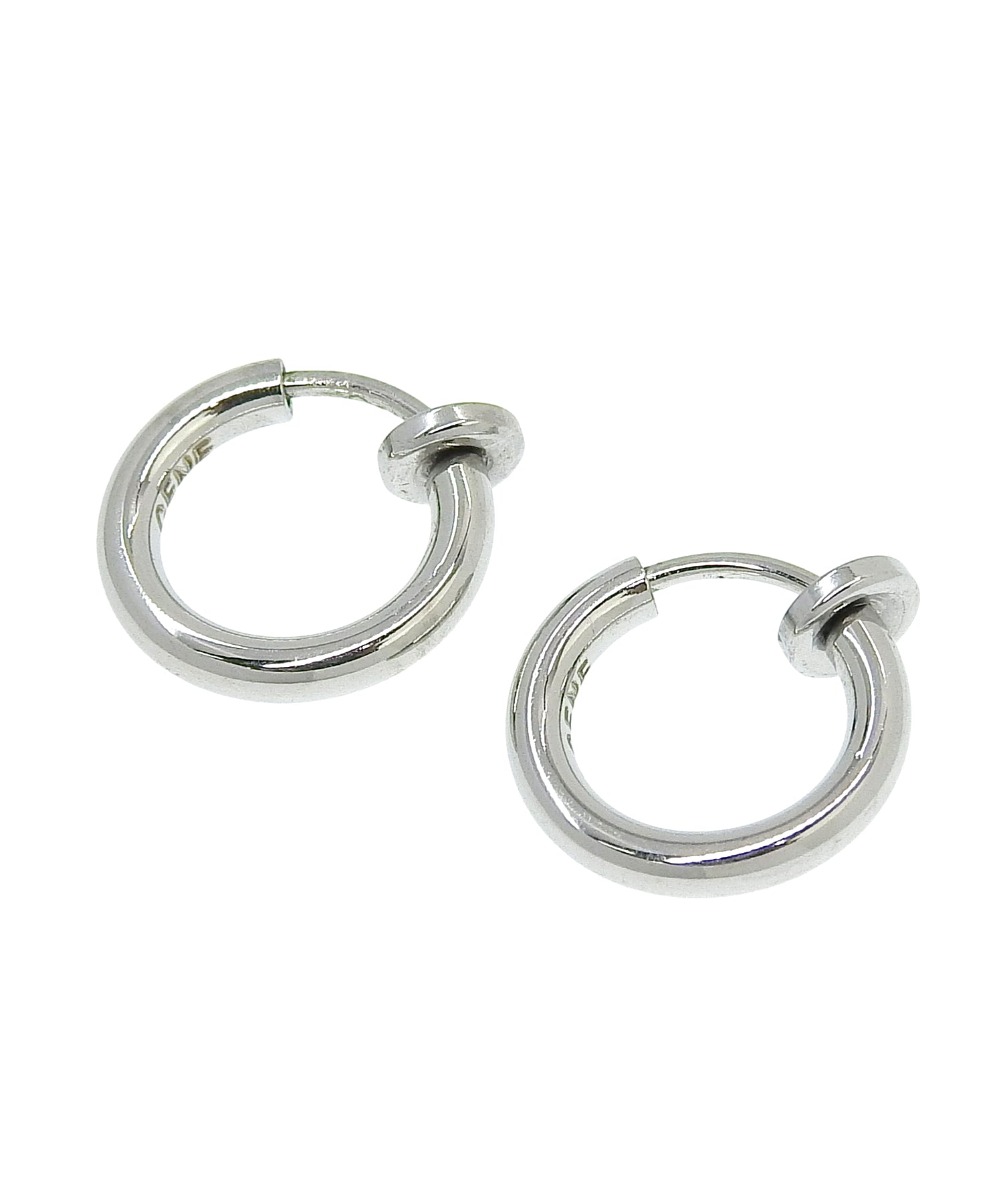 シルバー]プレーンフープイヤリング 12mm