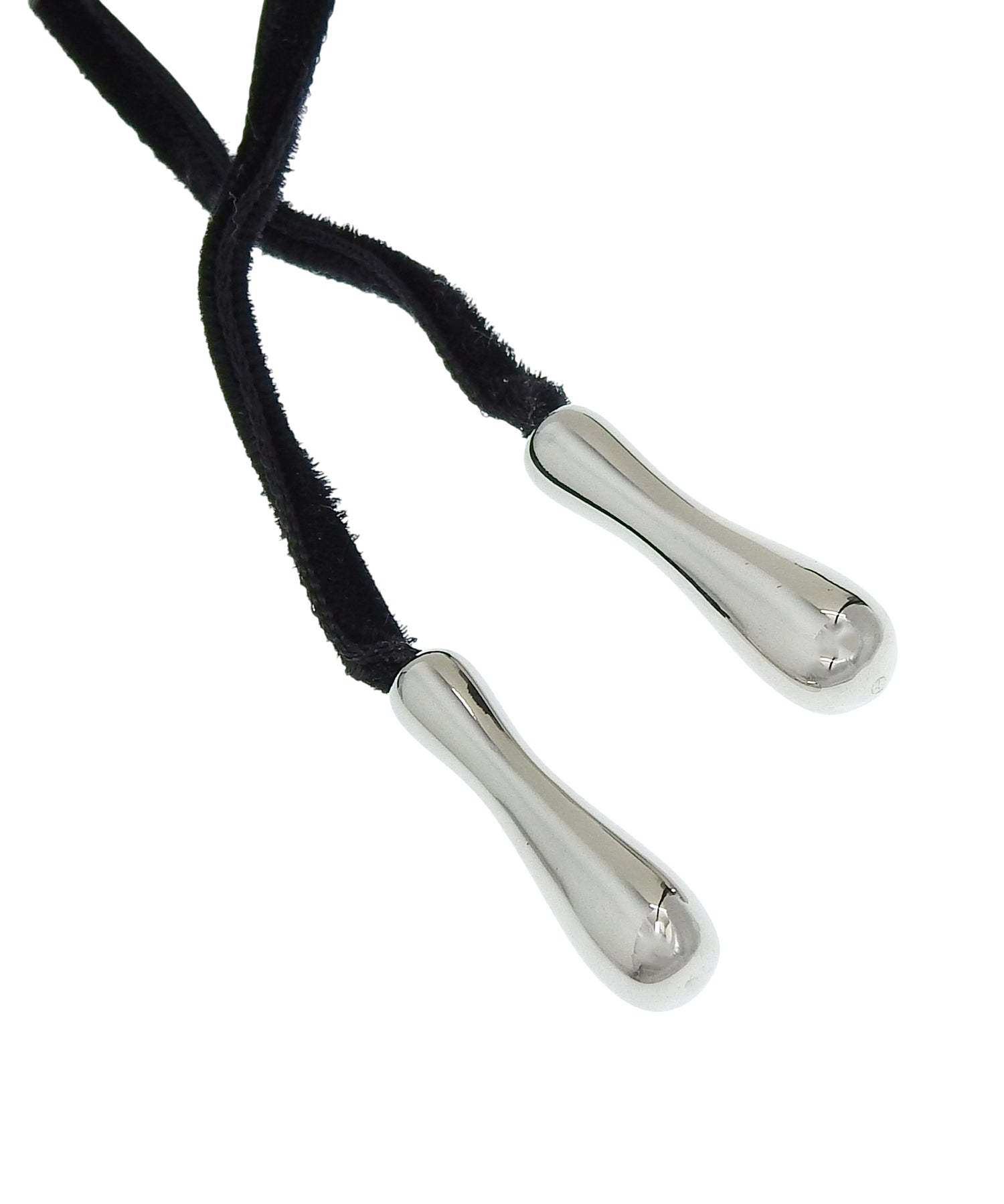 [シルバー]ニュアンスプレートロングチョーカー