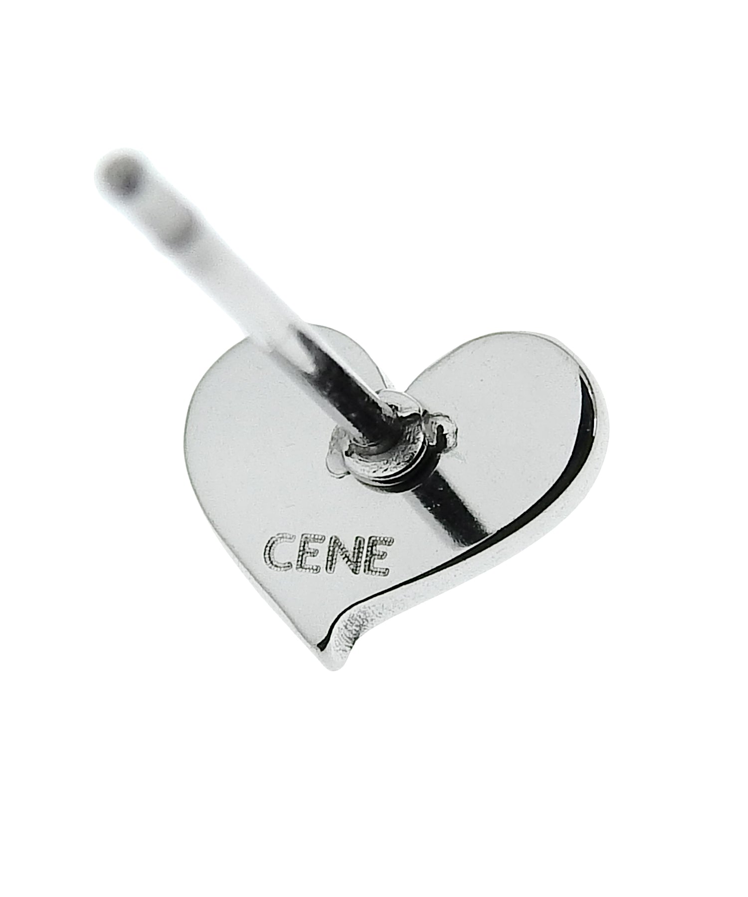 [シルバー]デュアルハートテクスチャーピアス