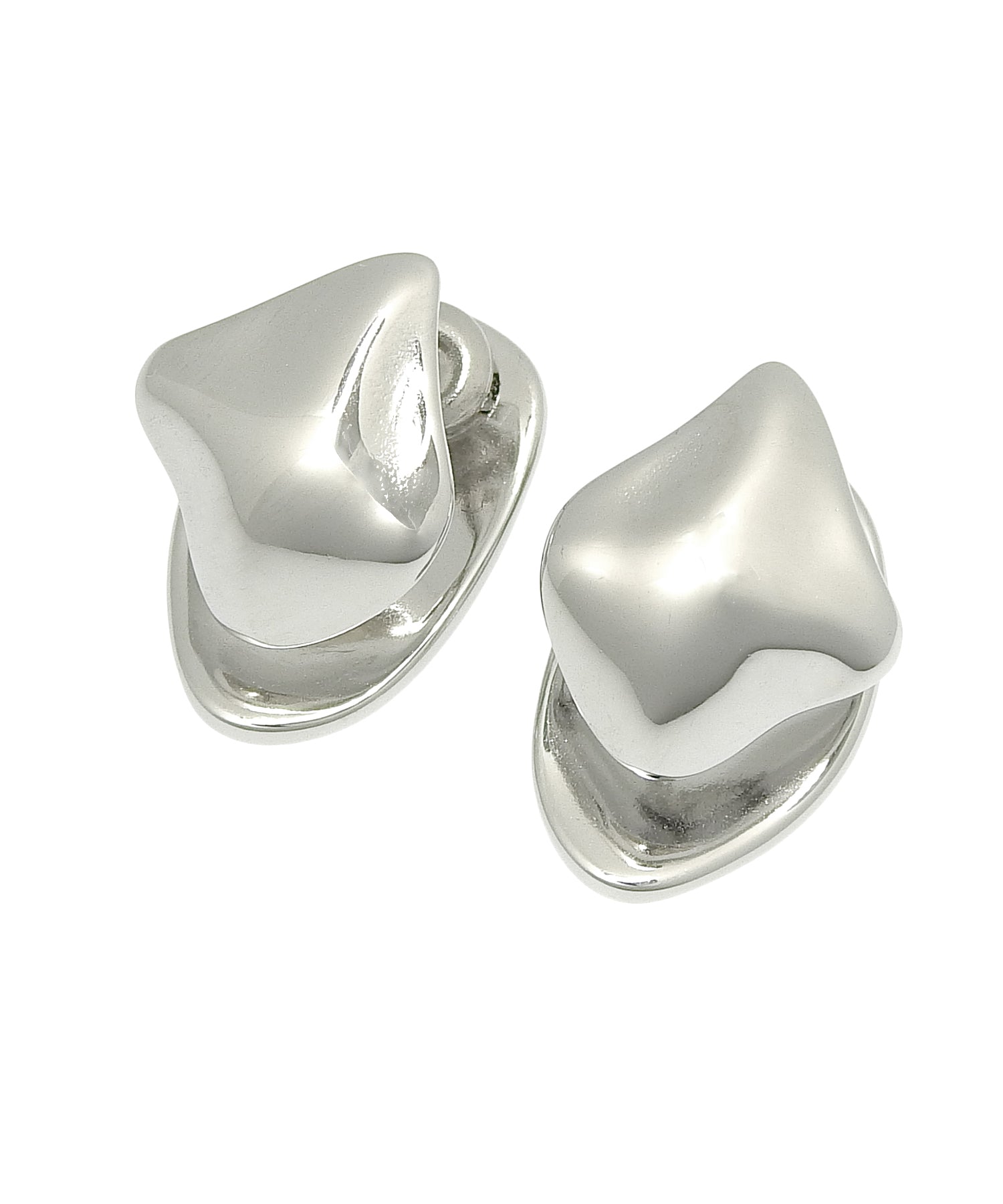 【展覽會商品（預計4月下旬出貨）】[銀色]扣環藝術耳環