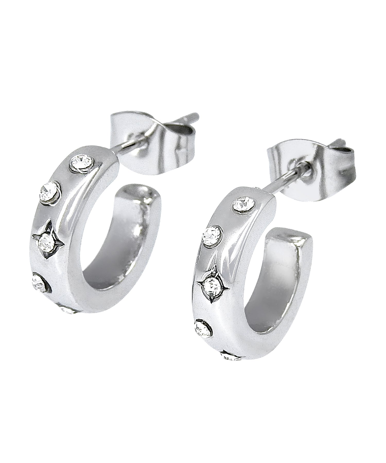 CALEE シルバーフープピアス CALEE 「LOGO ROLL PIERCE ＜LARGE＞ 」 SILVER 925製 ロールタイプピアス