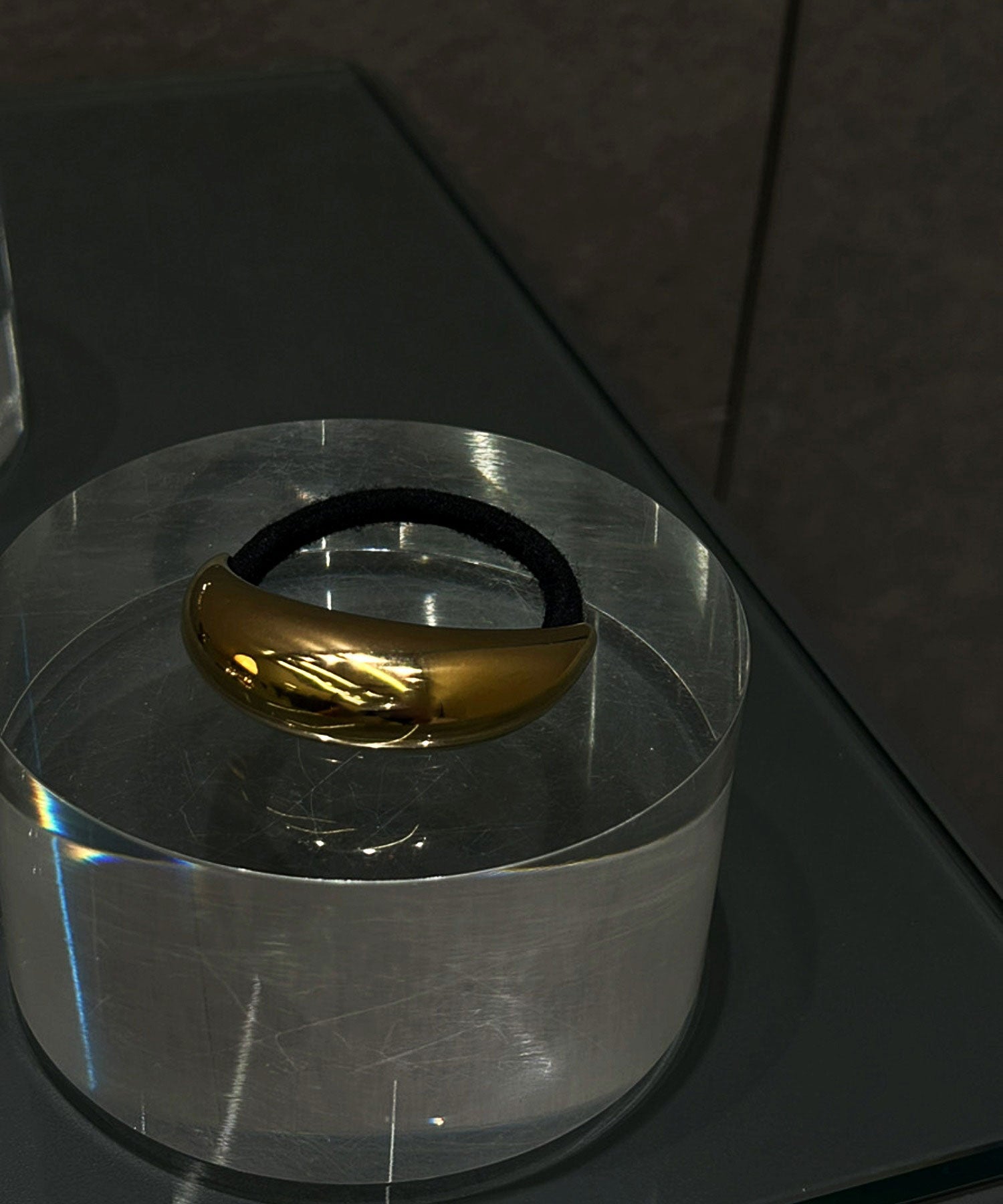 クレセントパフヘアタイ　ヘアアクセサリー　ゴールド　金属アレルギー対応　サージカルステンレス
