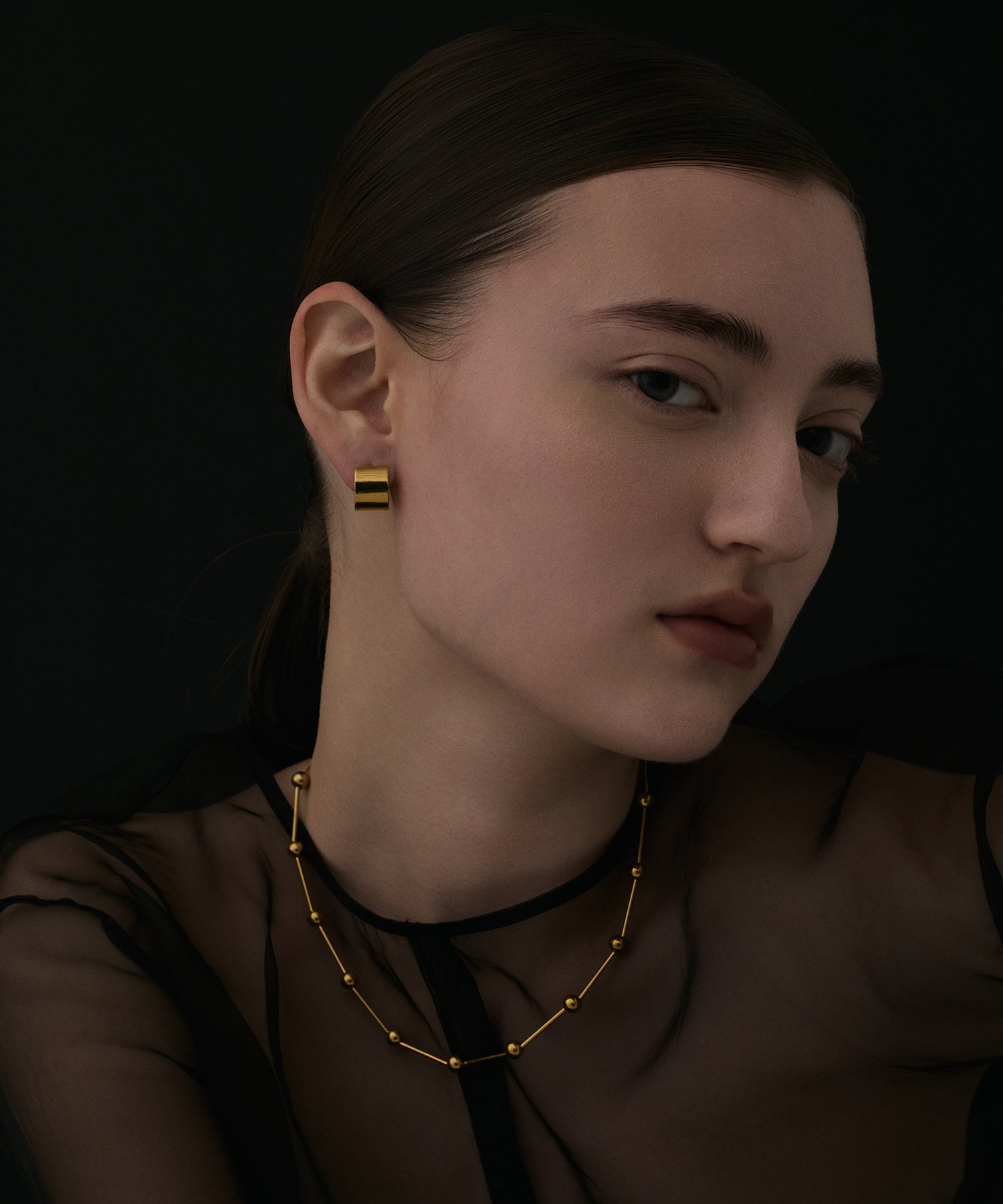 [黄金]圆筒耳环