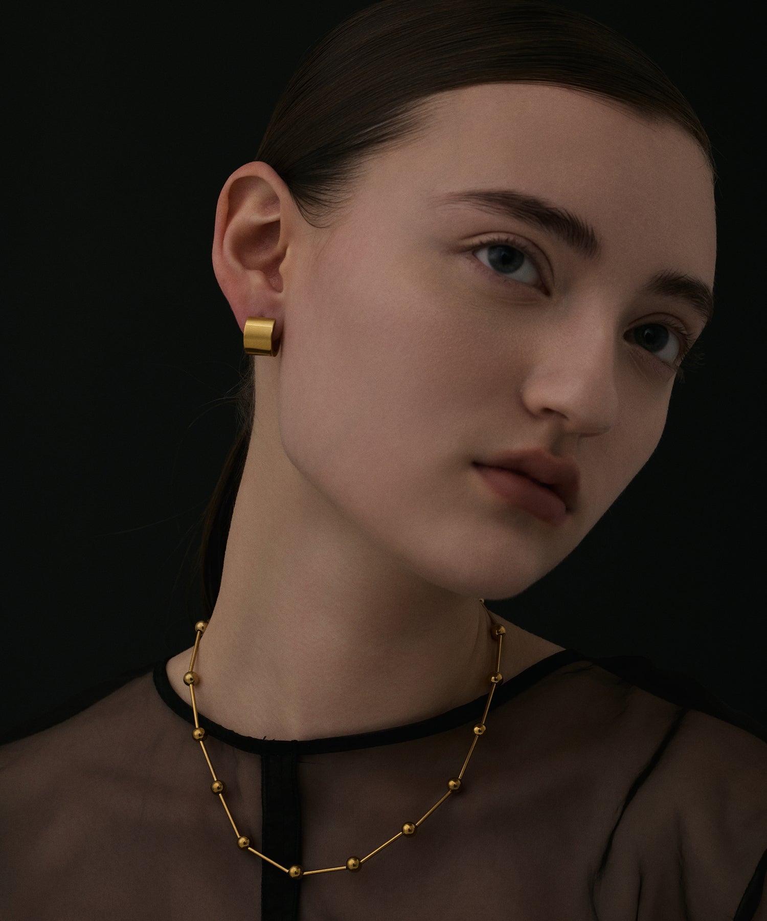 [黄金]圆筒耳环