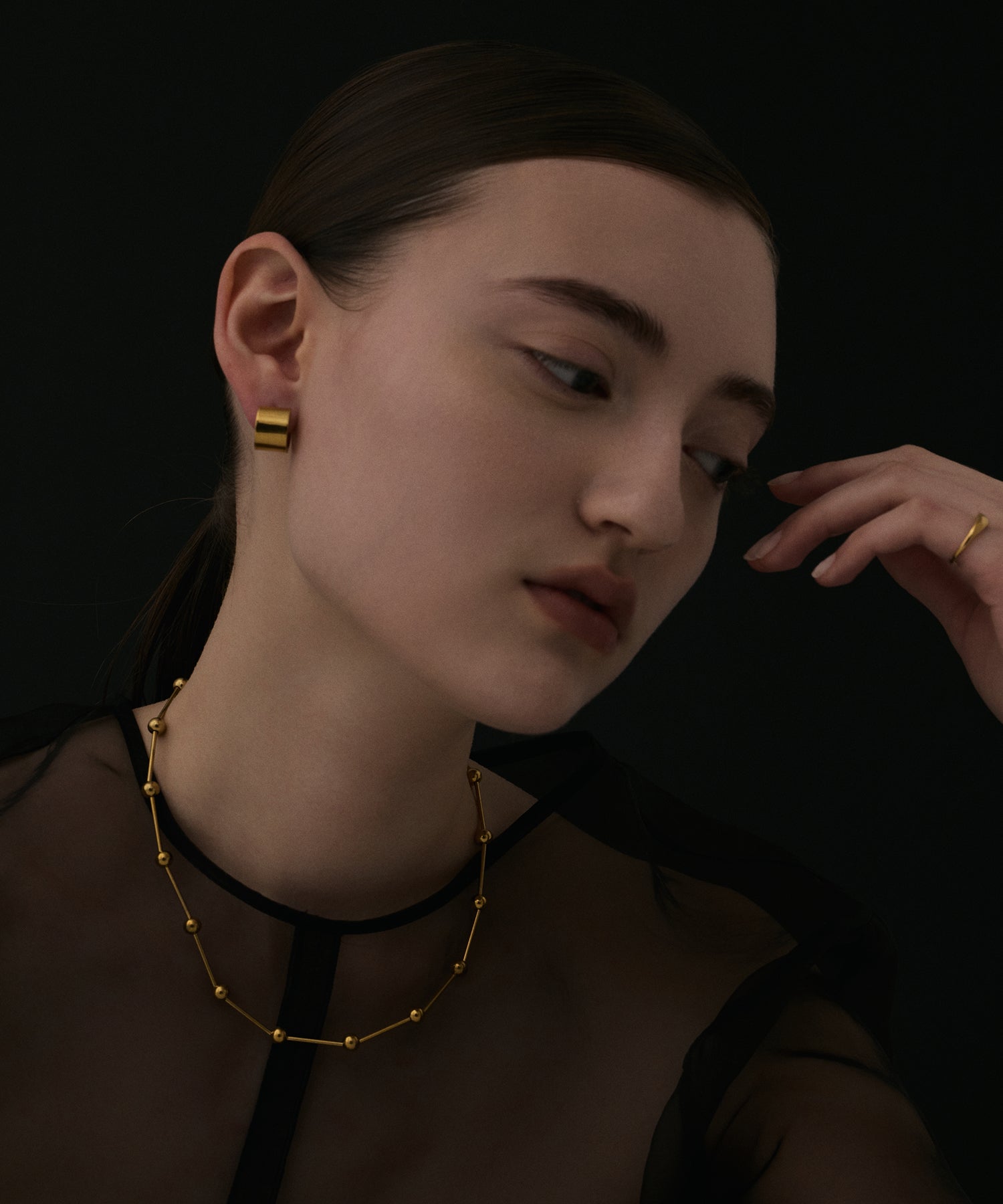 [黄金]圆筒耳环