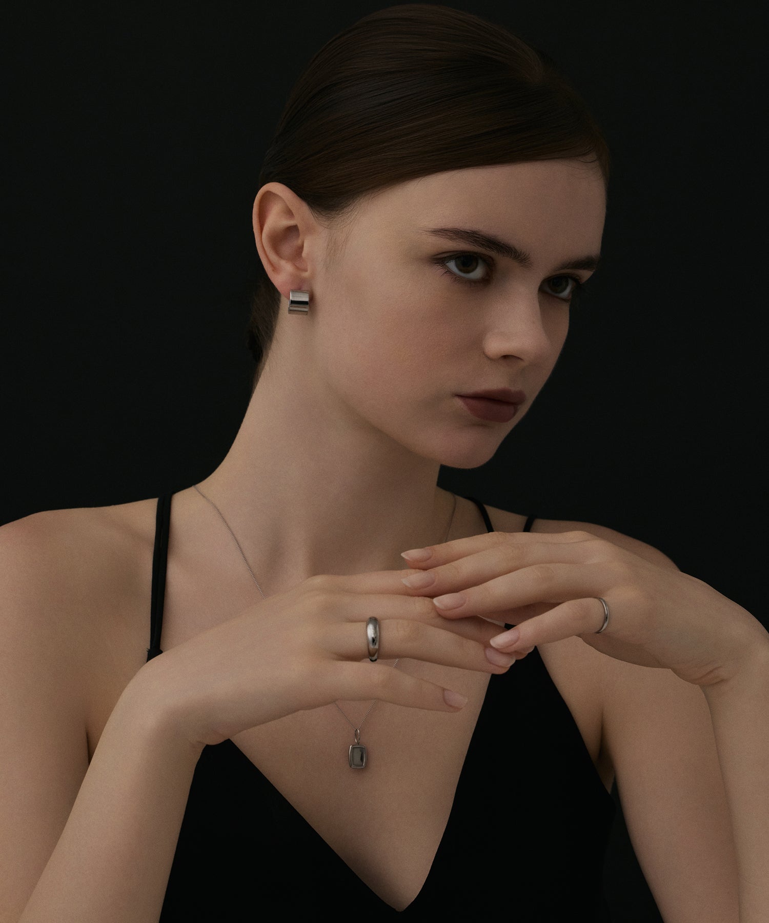 [Silver] Cylinder Earrings