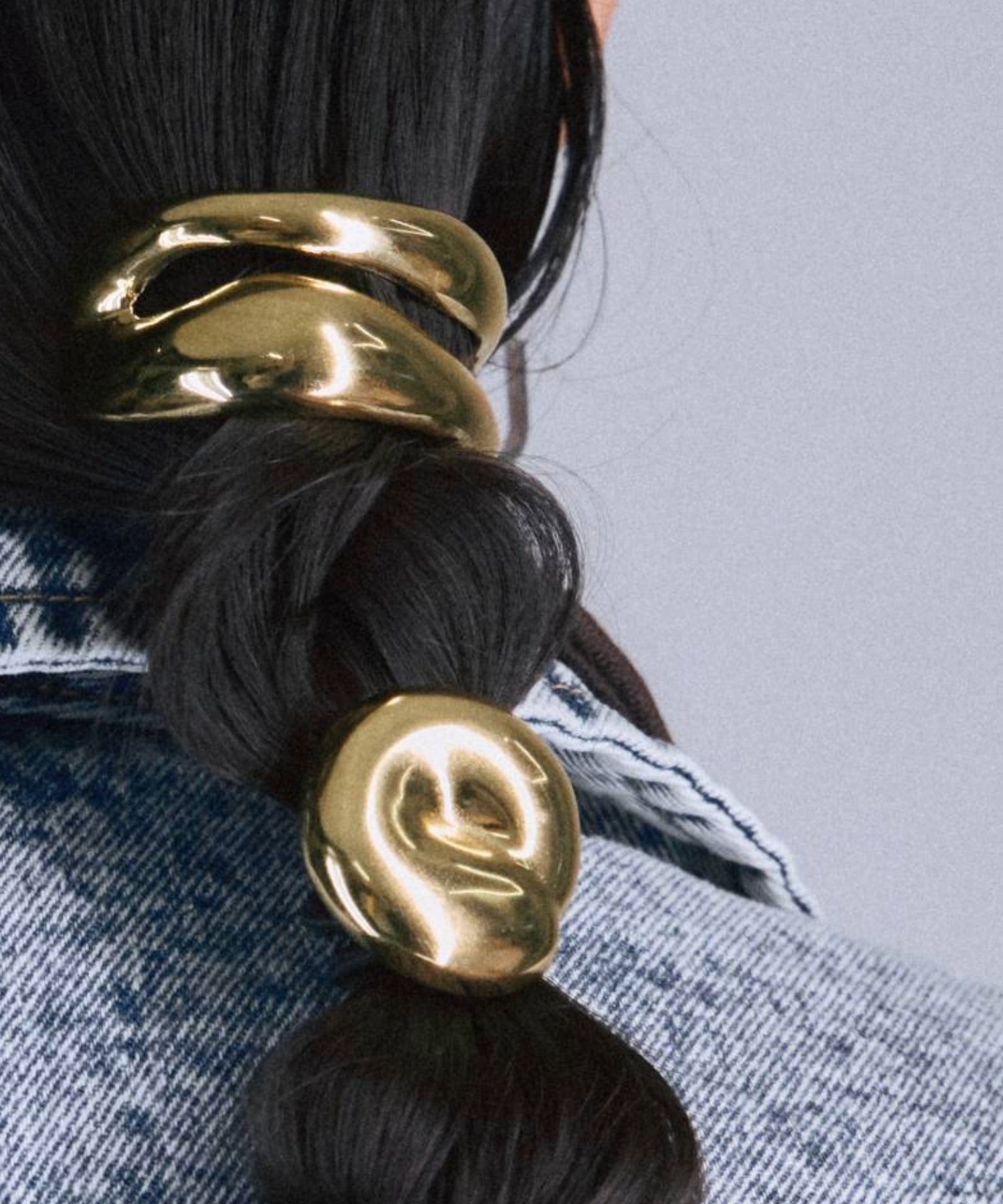 ダブルアーチカフ　ゴールド　ヘアアクセサリー　ヘアゴム　金属アレルギー対応　サージカルステンレス