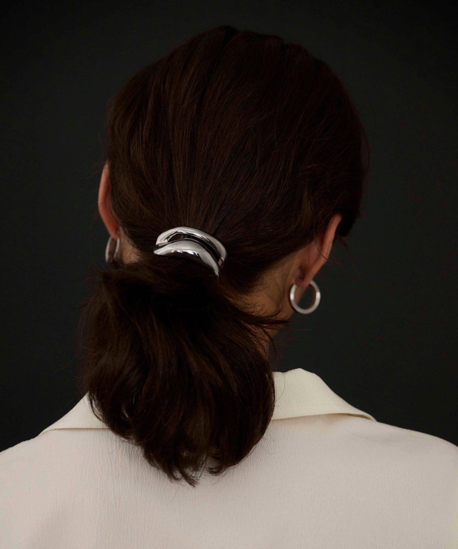 ダブルアーチカフ　シルバー　ヘアアクセサリー　ヘアゴム　金属アレルギー対応　サージカルステンレス