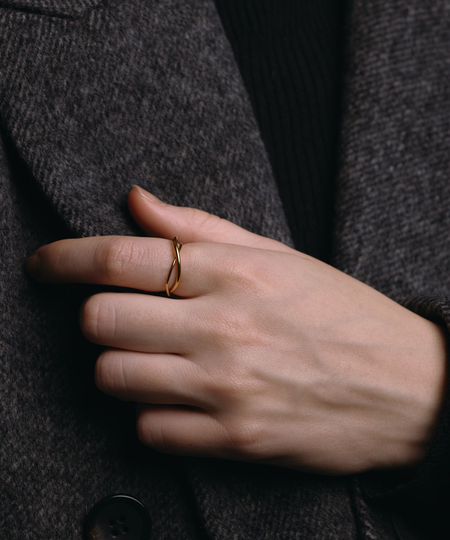 [ゴールド]ダブルフープリング